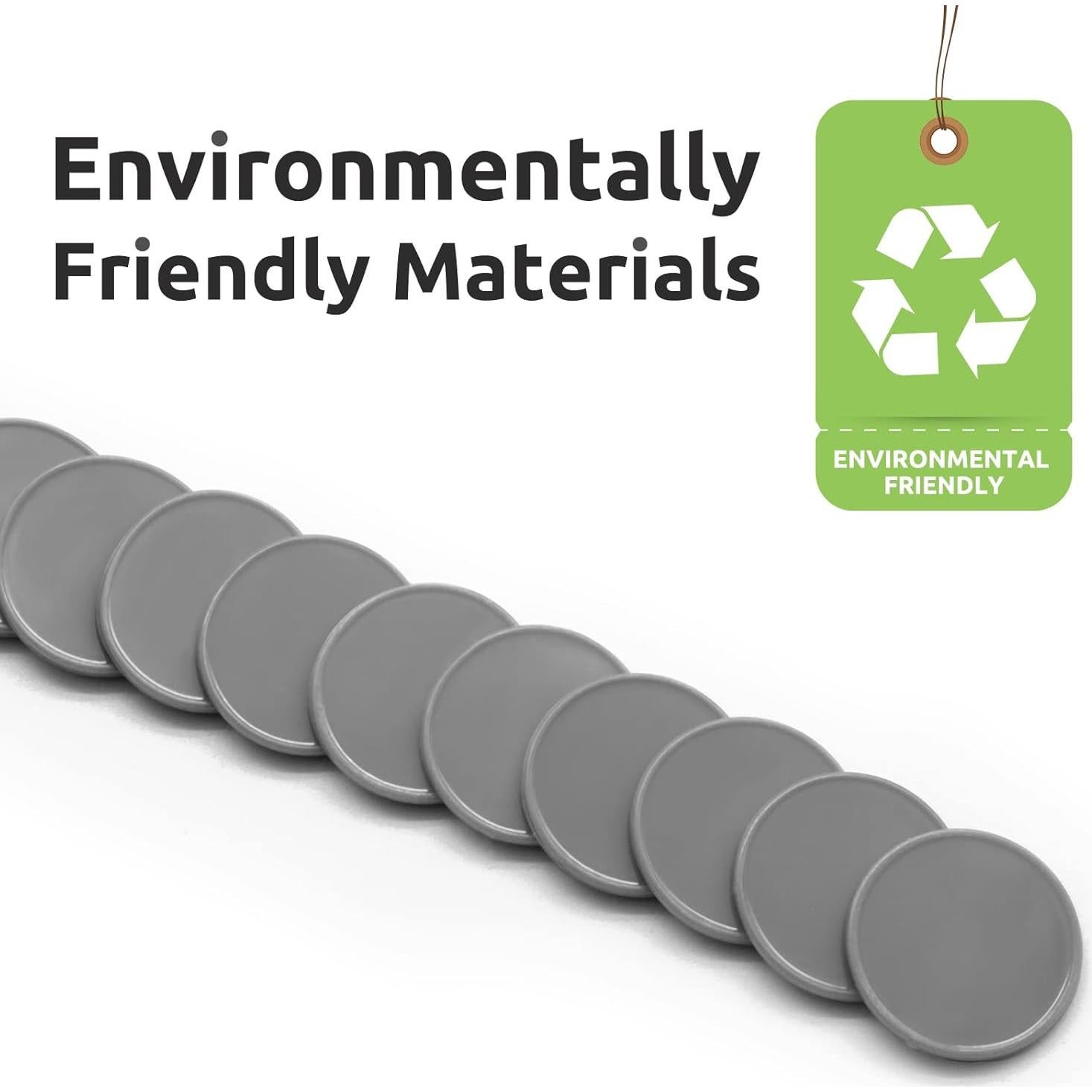 Juego de 100 Fichas de Plástico para Aprendizaje 25 mm Gris