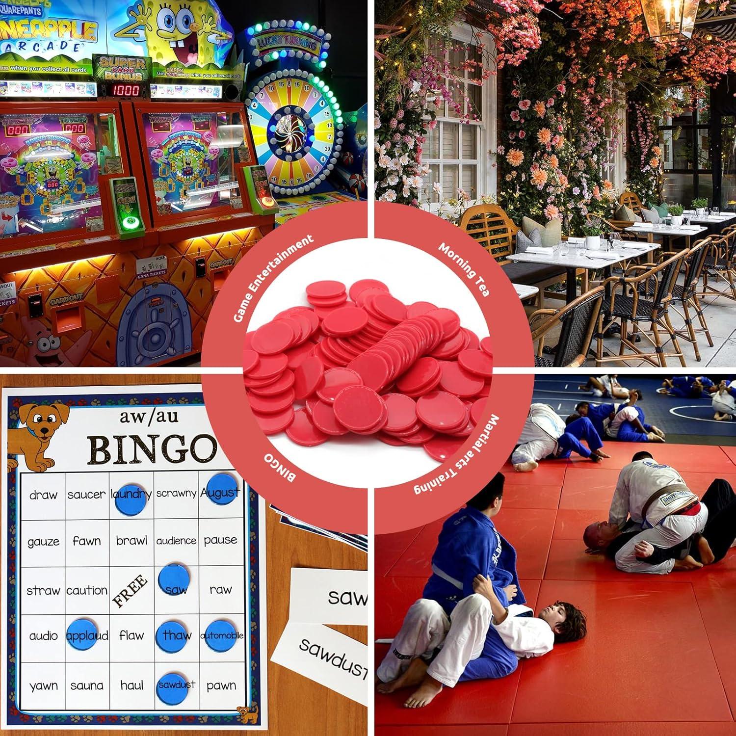 Juego de 100 Fichas de Plástico Rojo para Aprendizaje 25 mm