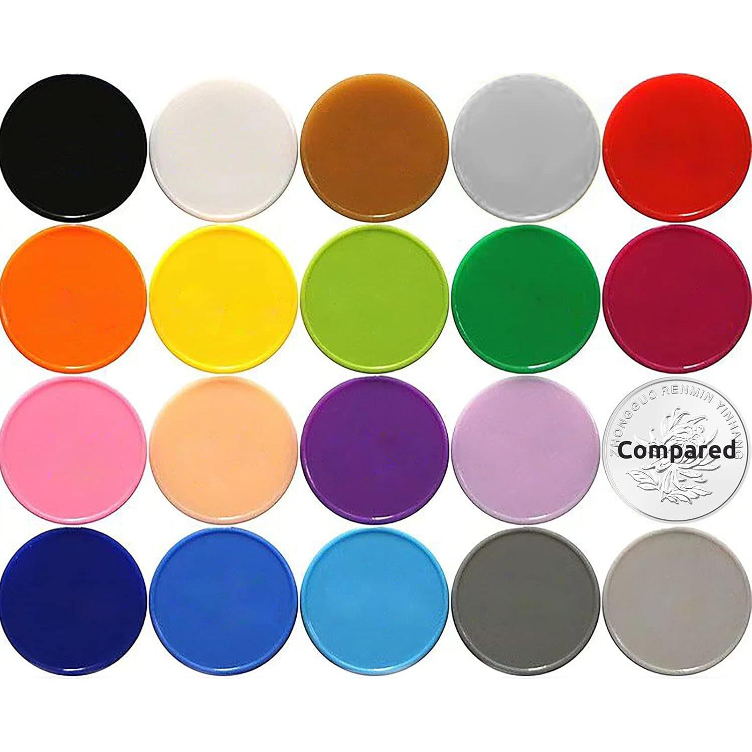 Juego de 100 Fichas de Plástico para Aprendizaje 25mm