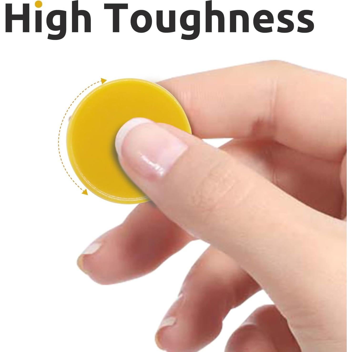 Juego de 100 Fichas de Plástico Mostaza para Aprendizaje