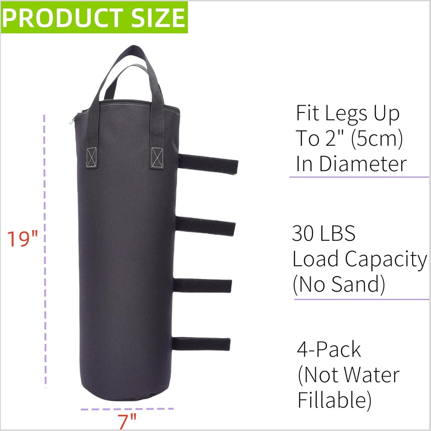 Bolsas de Arena Nadrocene con Cierre para Carpa - Juego de 4