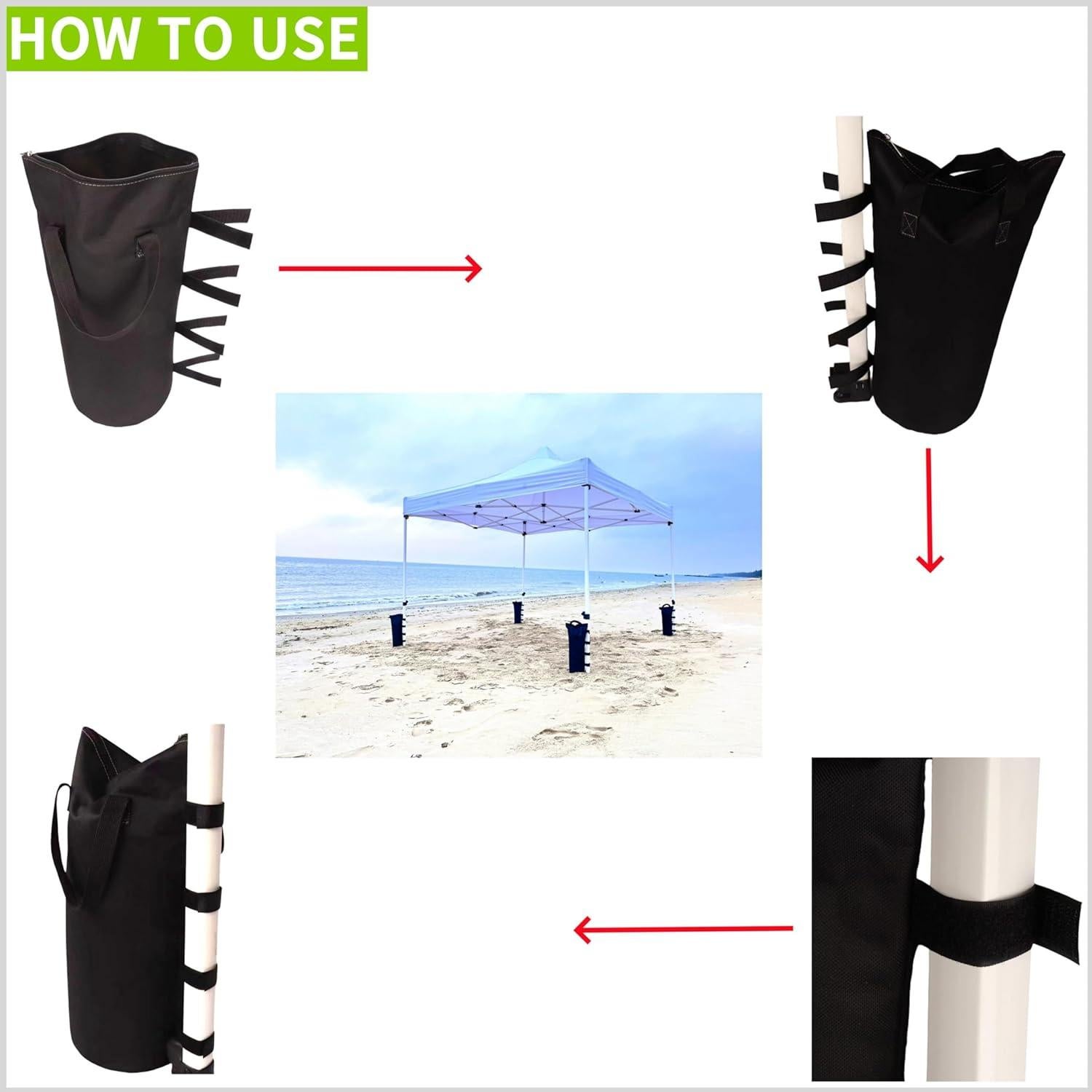 Bolsas de Arena Nadrocene con Cierre para Carpa - Juego de 4