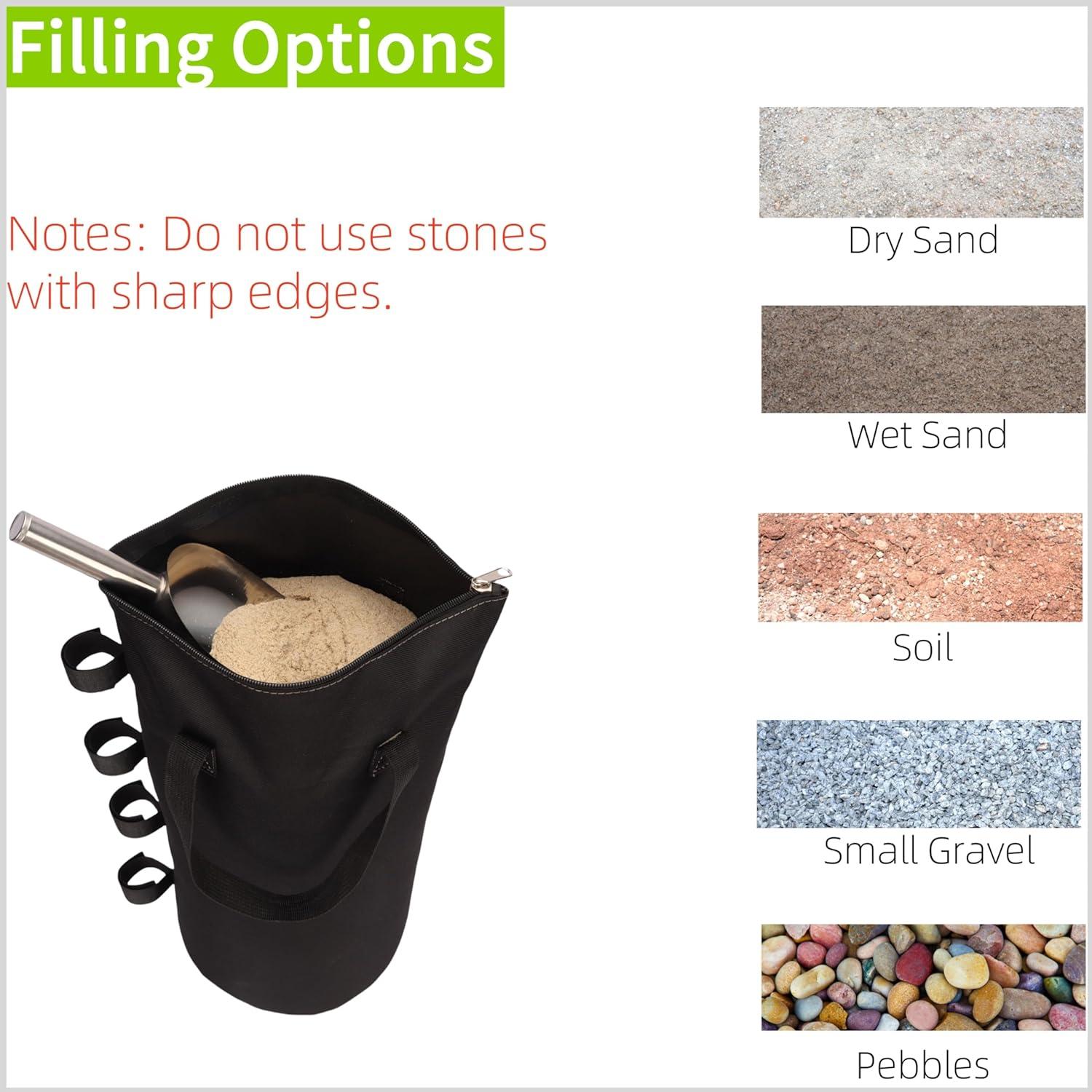 Bolsas de Arena Nadrocene con Cierre para Carpa - Juego de 4