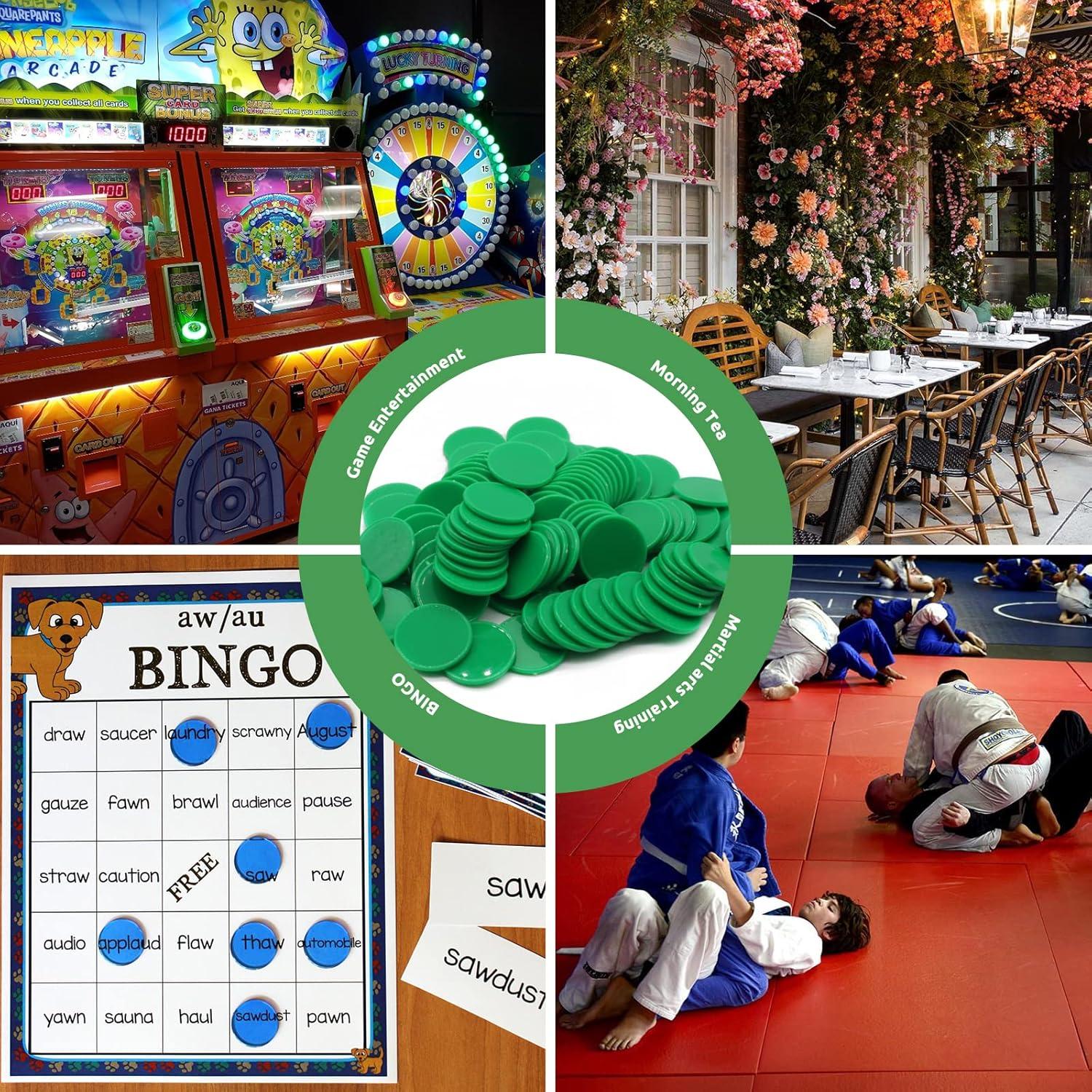 Juego de 100 Fichas de Plástico Verde para Aprendizaje