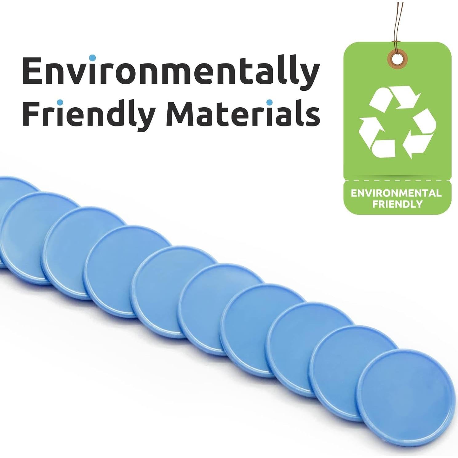 Juego de 100 Fichas de Plástico para Aprendizaje 25 mm Azul