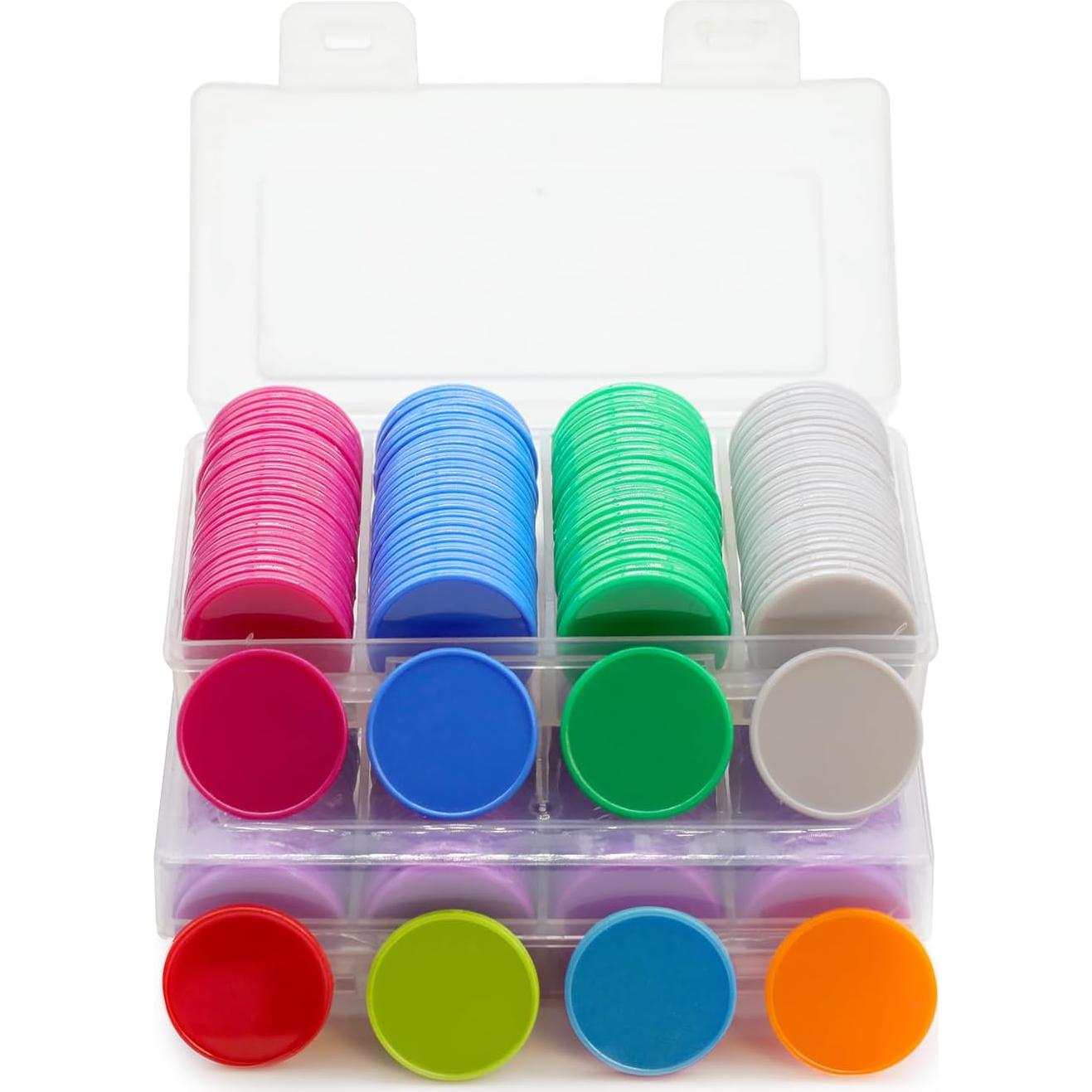 Juego de 100 Fichas de Plástico para Aprendizaje 25 mm Azul