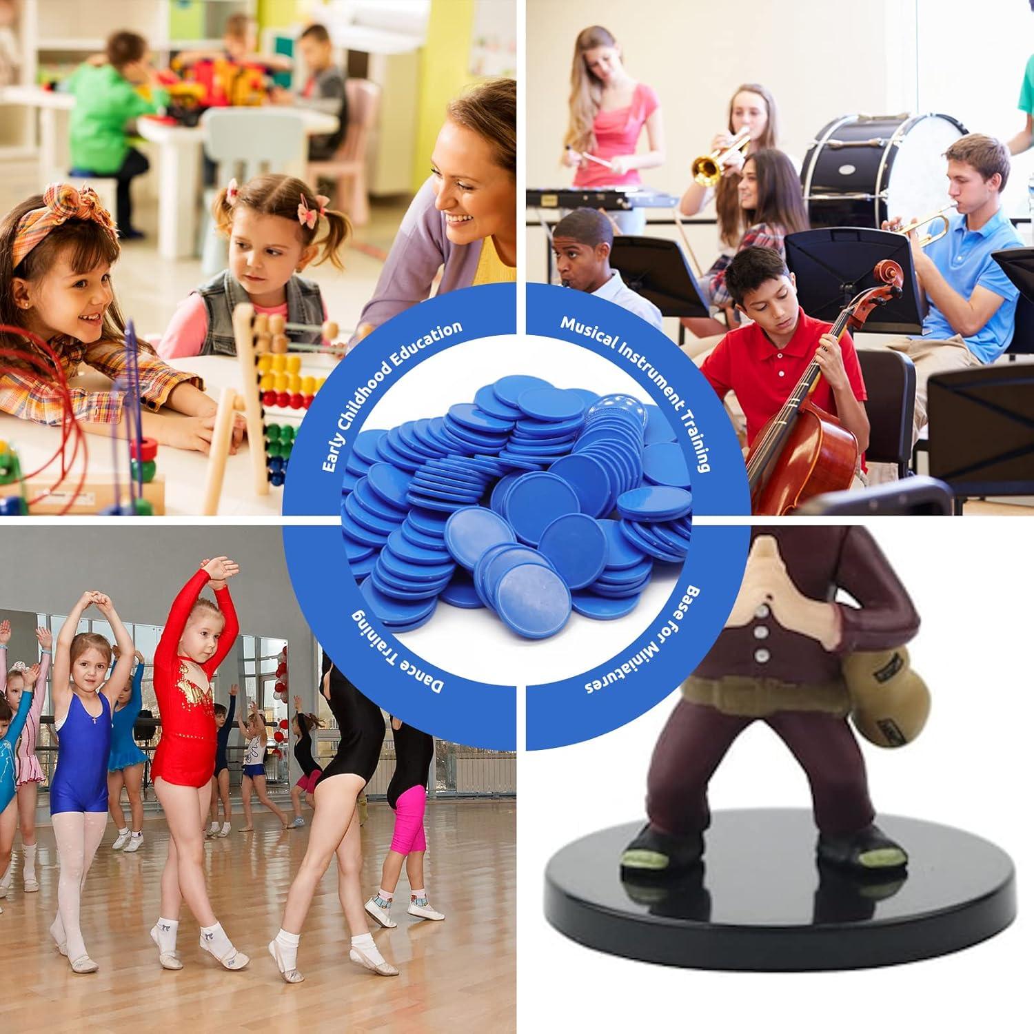 Juego de 100 Fichas de Plástico para Aprendizaje Azul 25 mm