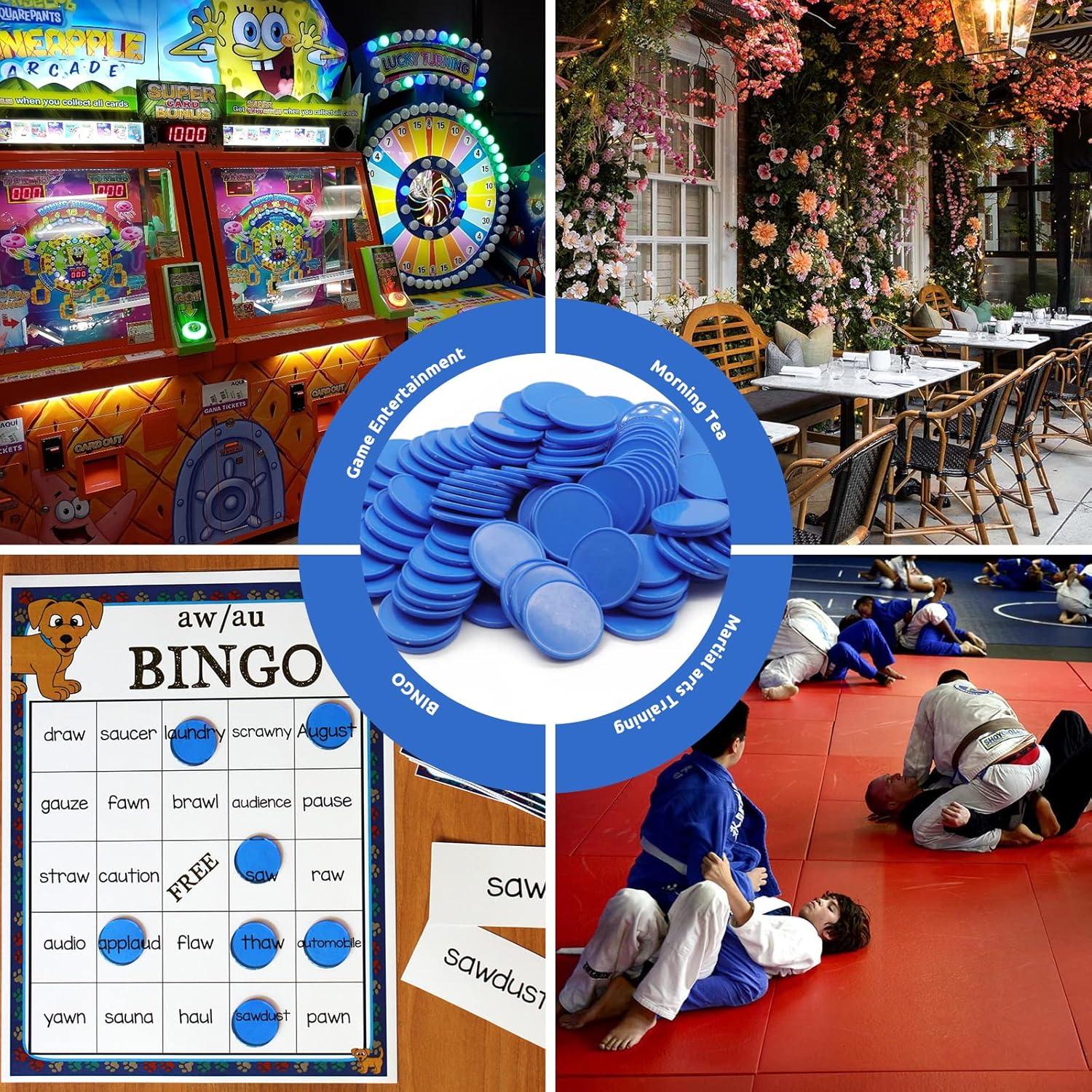 Juego de 100 Fichas de Plástico para Aprendizaje Azul 25 mm