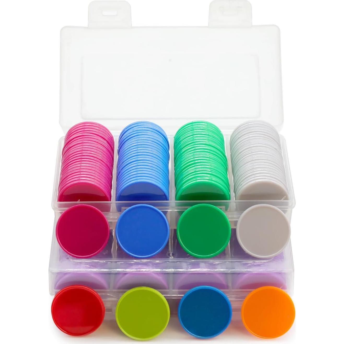 Juego de 100 Fichas de Plástico para Aprendizaje Azul 25 mm