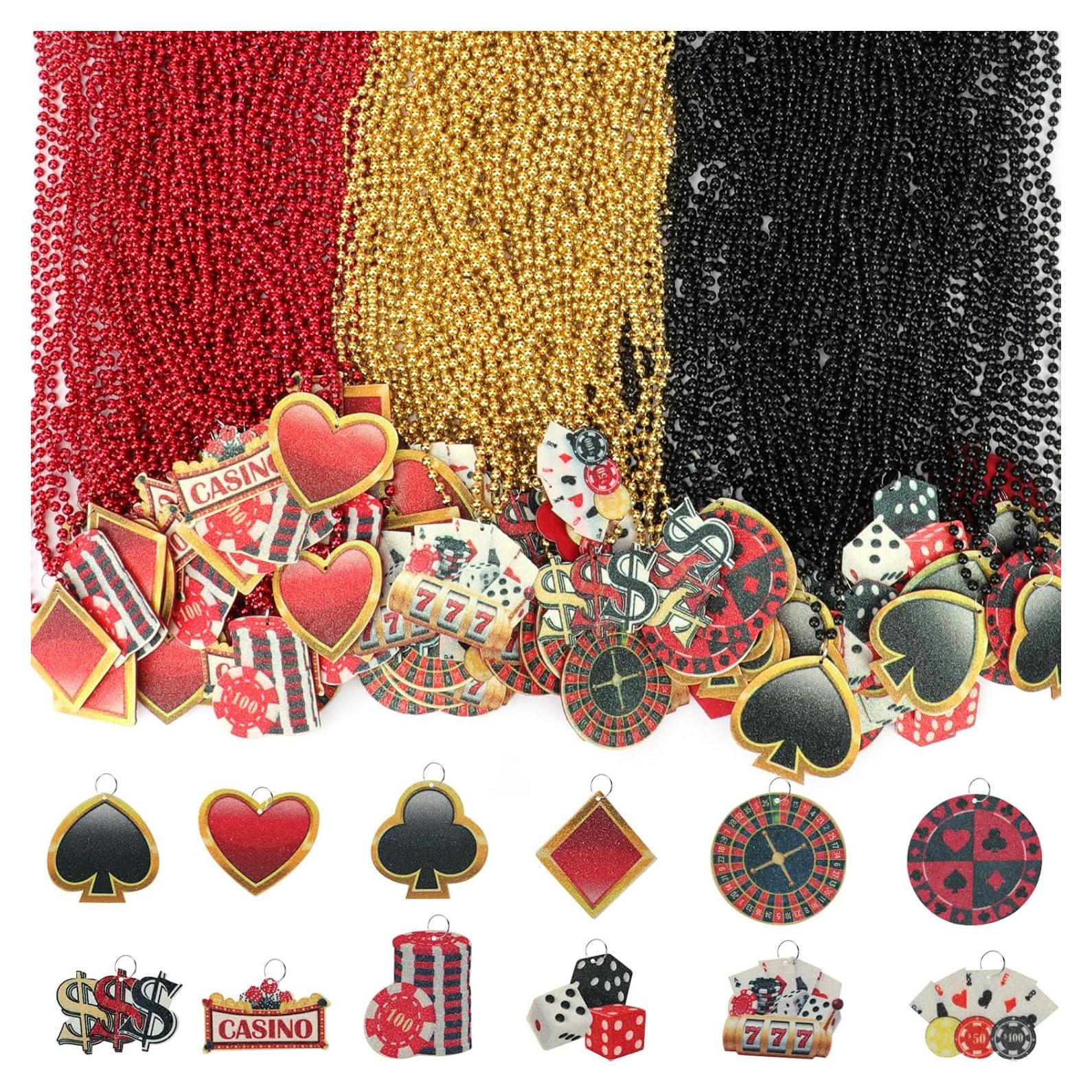 Juego de 120 collares de cuentas para fiesta de casino