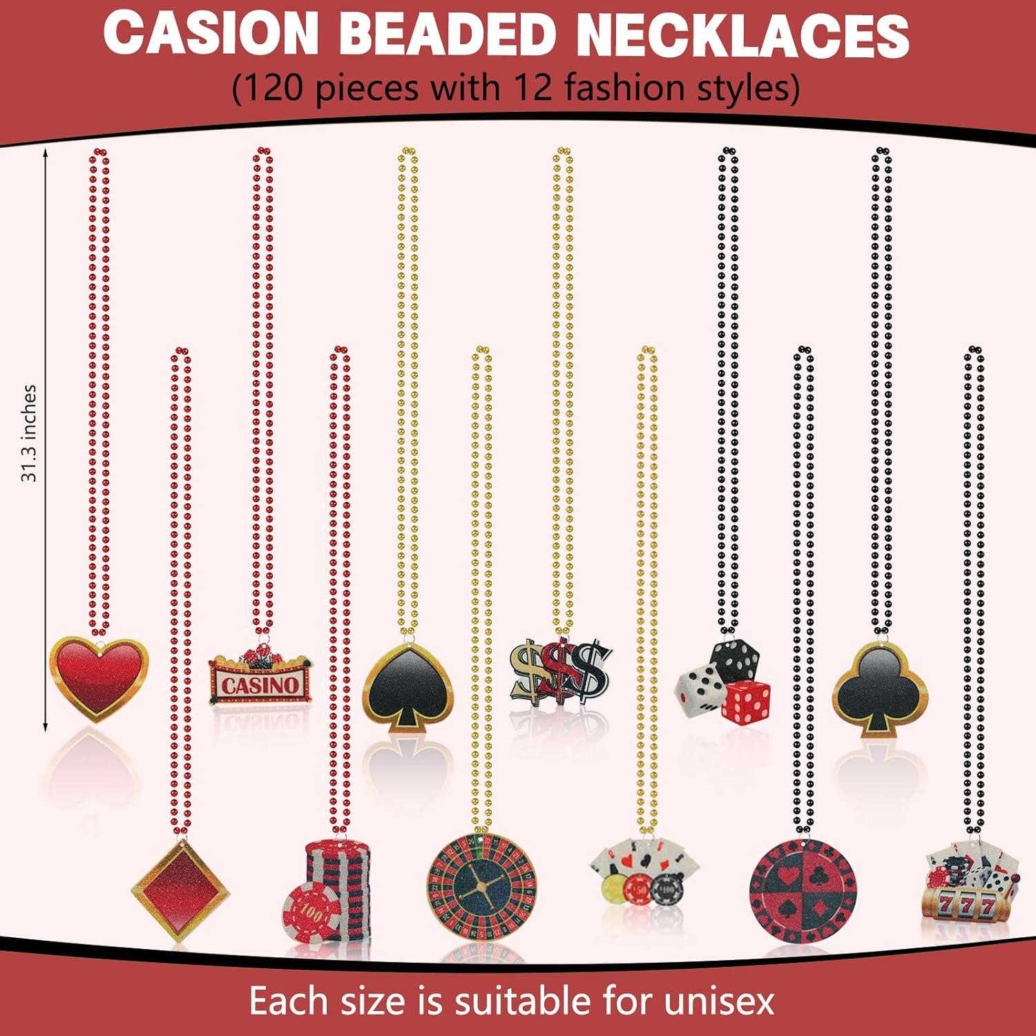Juego de 120 collares de cuentas para fiesta de casino
