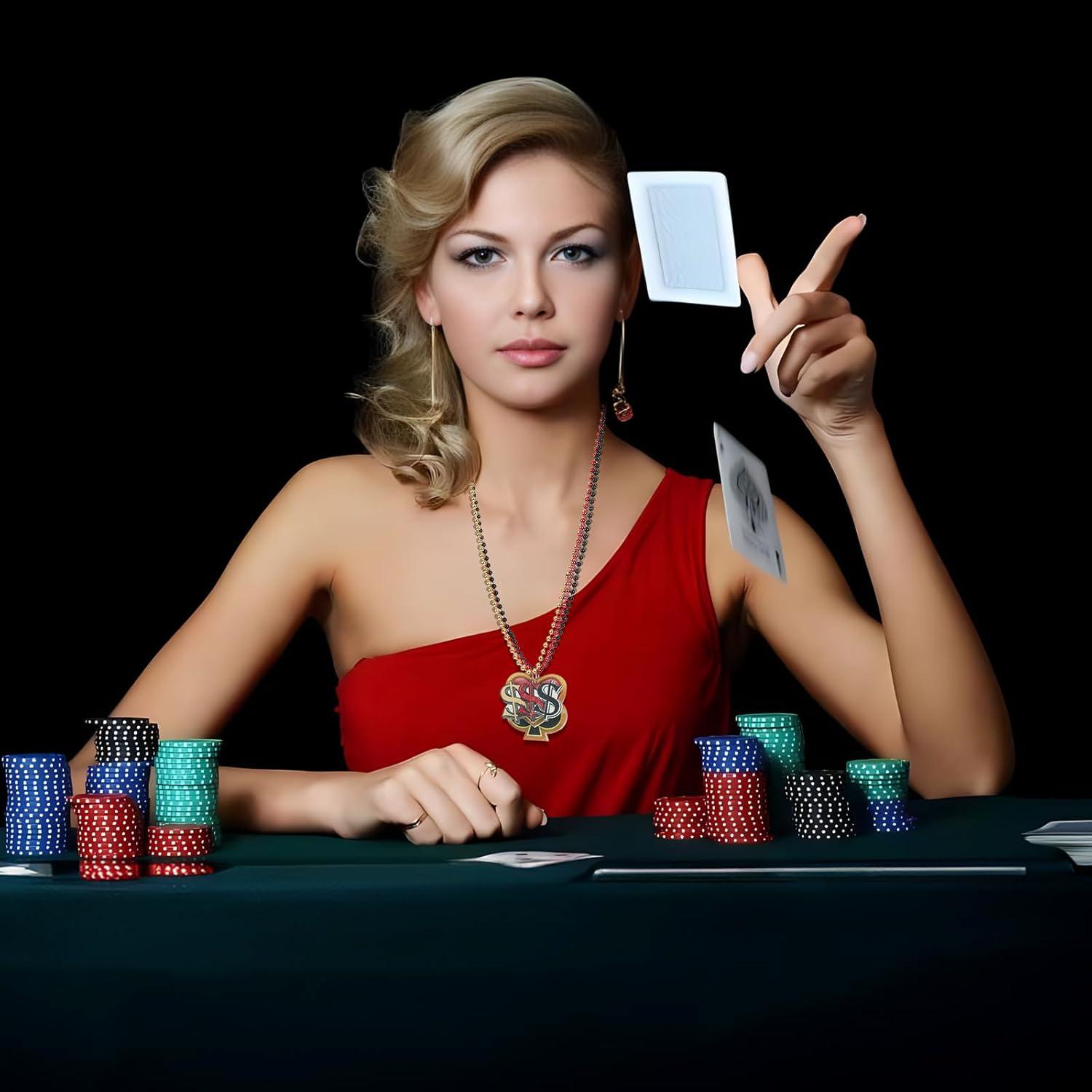 Juego de 120 collares de cuentas para fiesta de casino