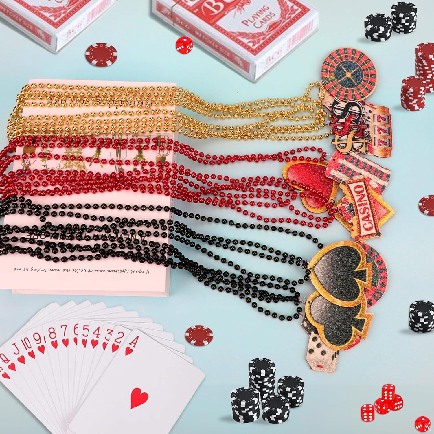 Juego de 120 collares de cuentas para fiesta de casino