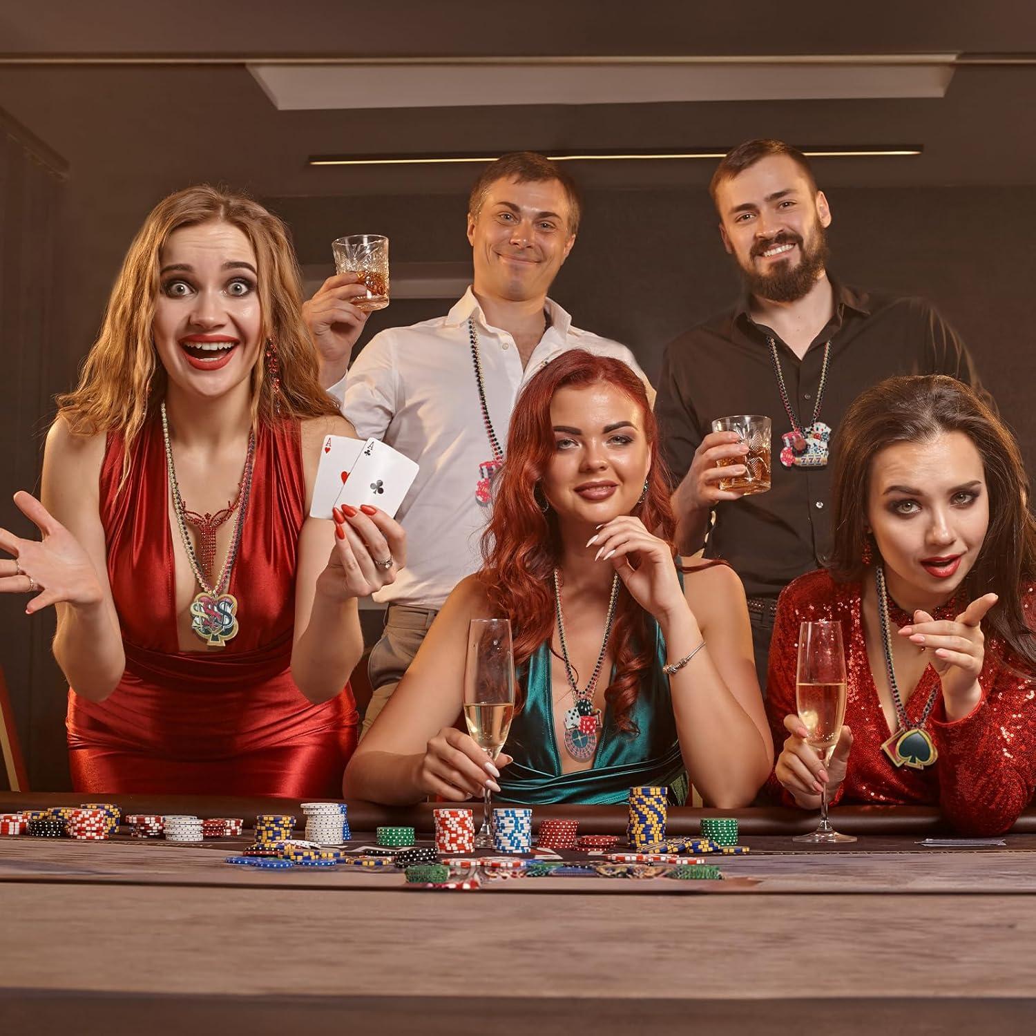 Juego de 120 collares de cuentas para fiesta de casino