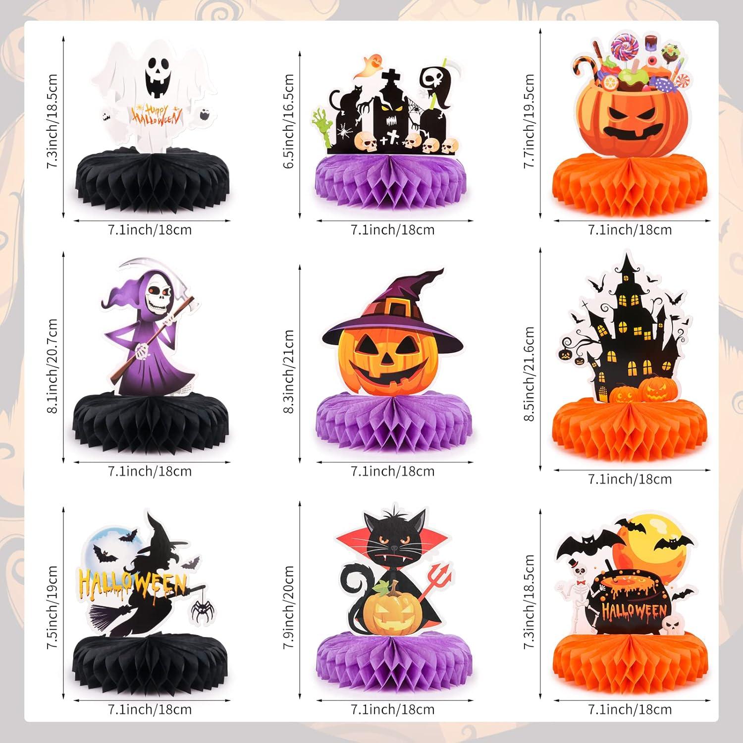 Centro de Mesa Halloween 9 Piezas Waenerec Decoración