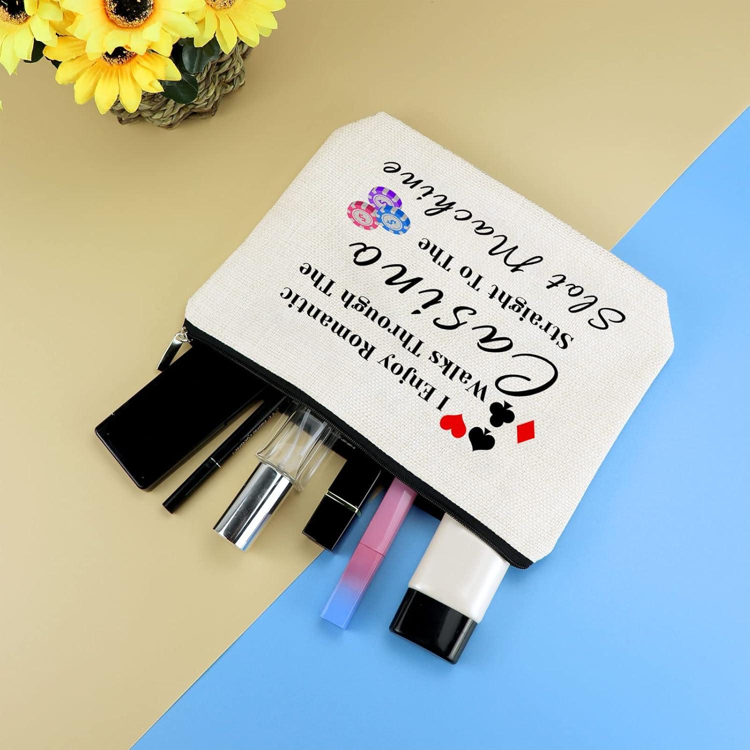 3 Pcs Bolsa de Maquillaje Casino para Mujeres 25x17 cm