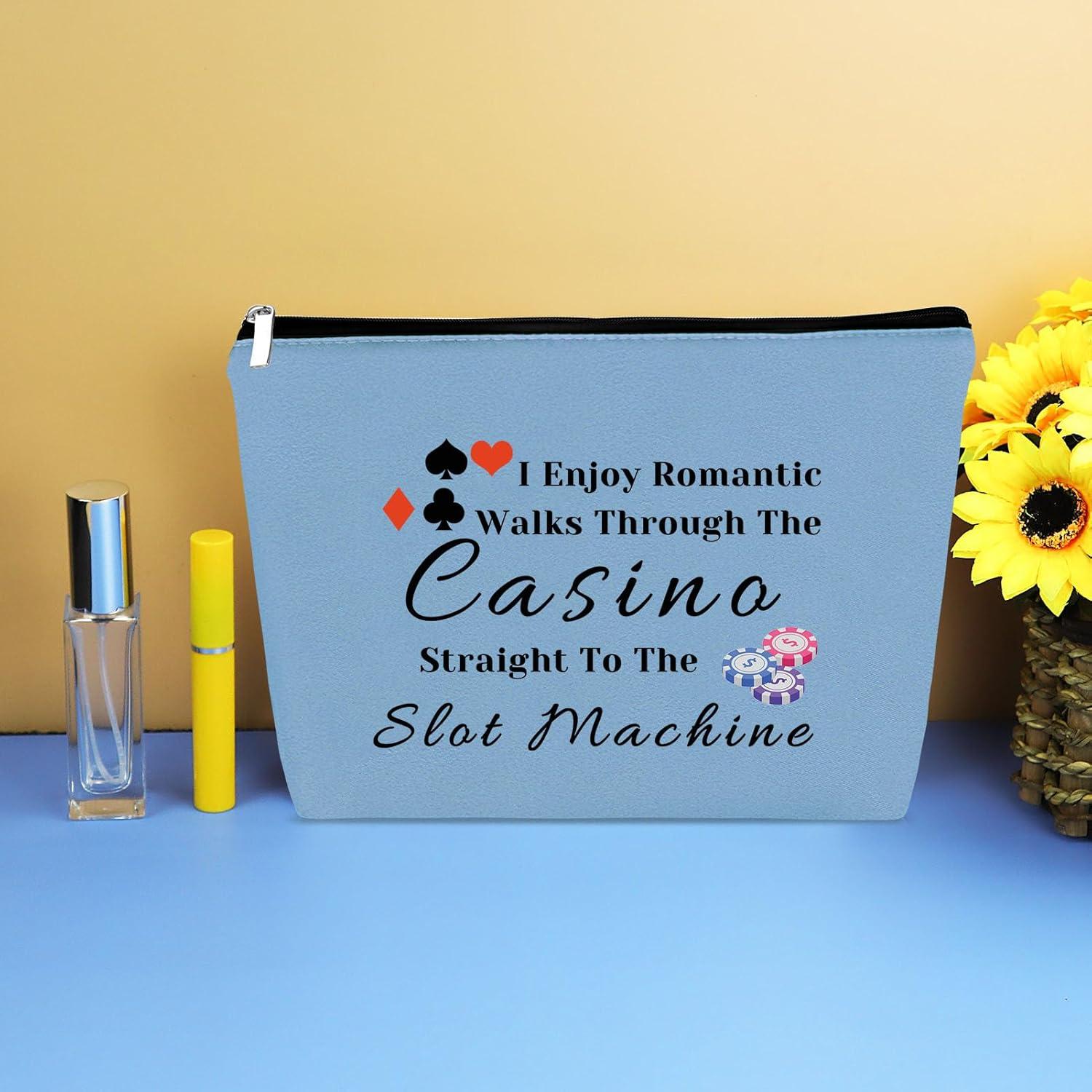 Bolsa de Maquillaje Azul para Jugadoras de Casino 25x17cm