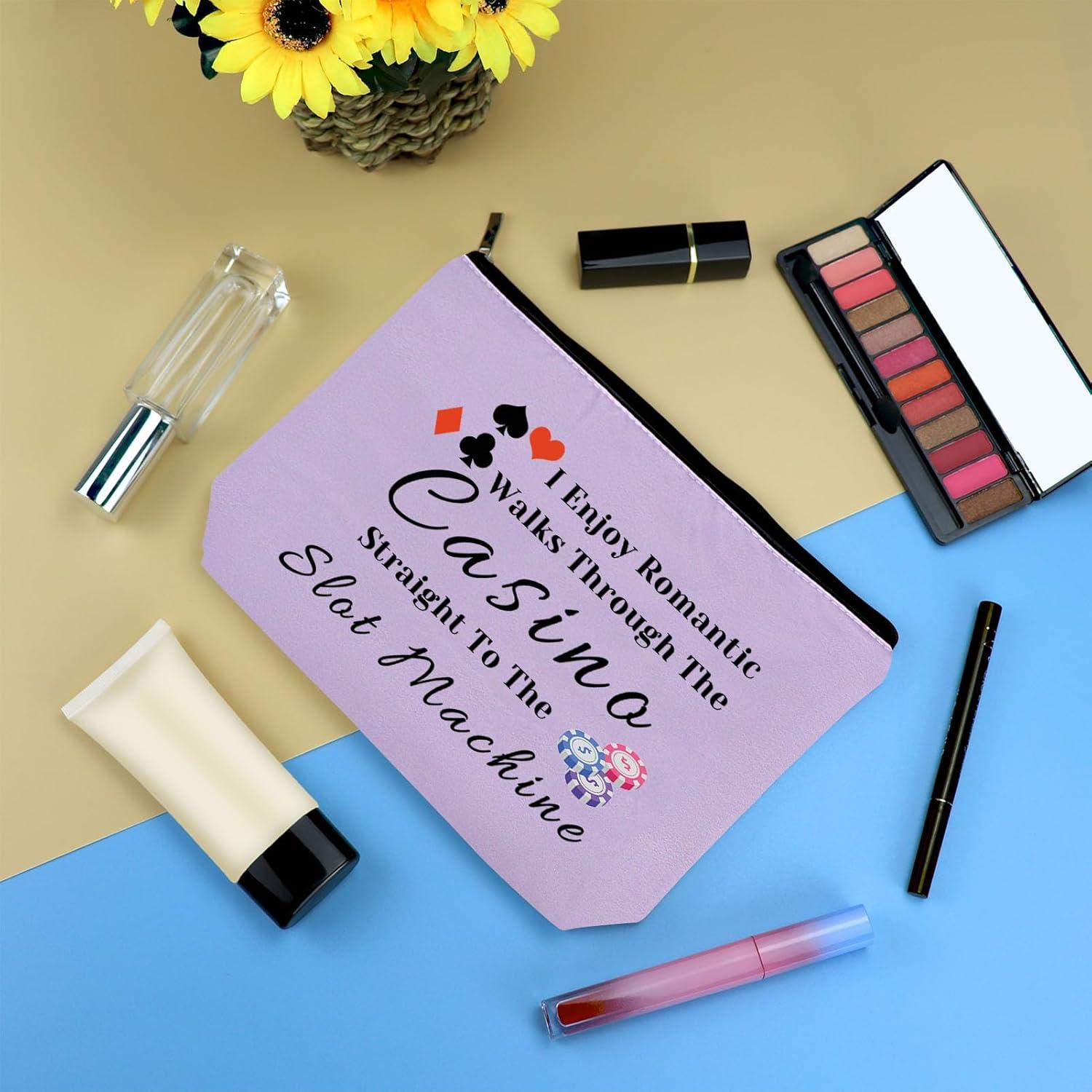 Bolsa de Maquillaje Morada para Jugadores de Casino 25x17cm