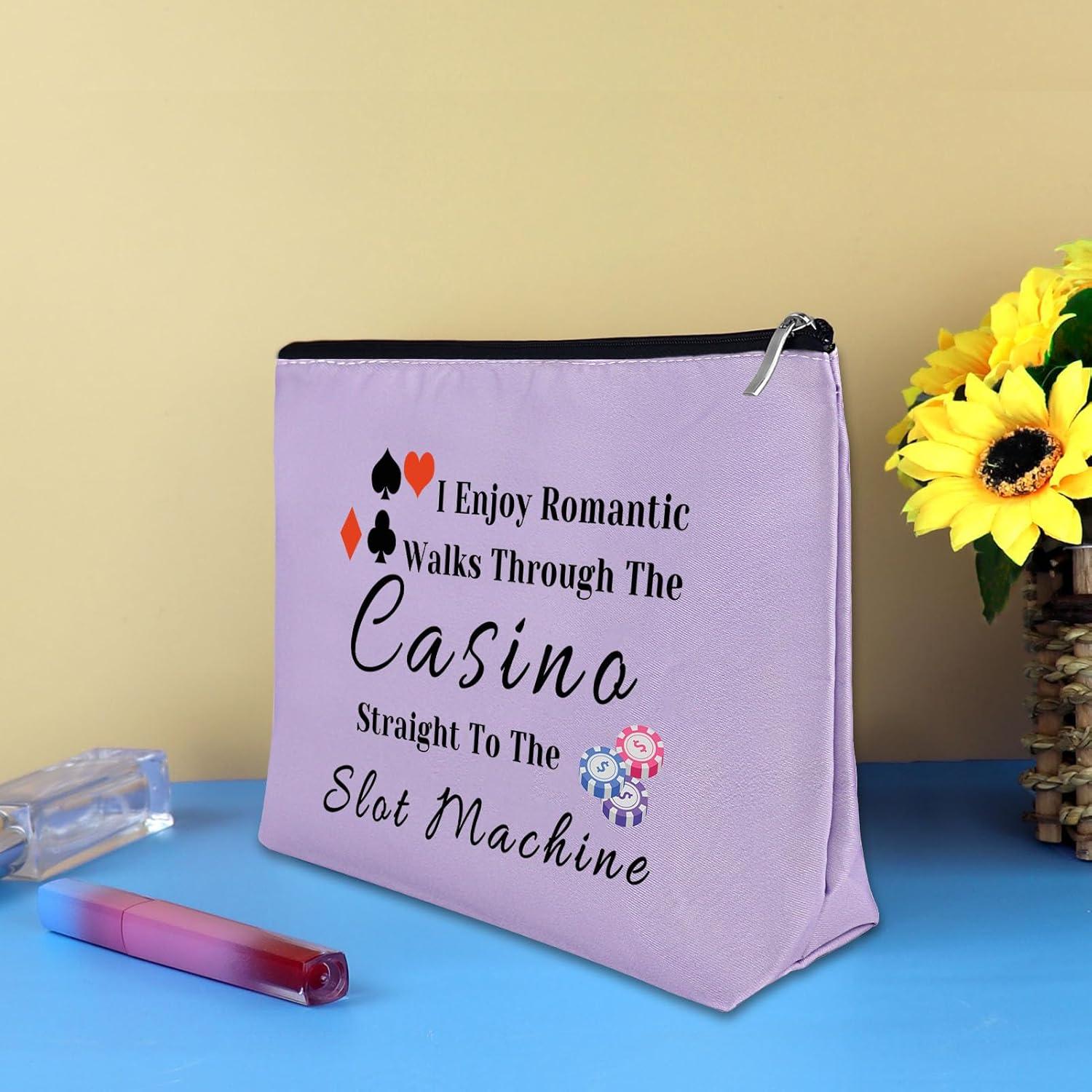 Bolsa de Maquillaje Morada para Jugadores de Casino 25x17cm