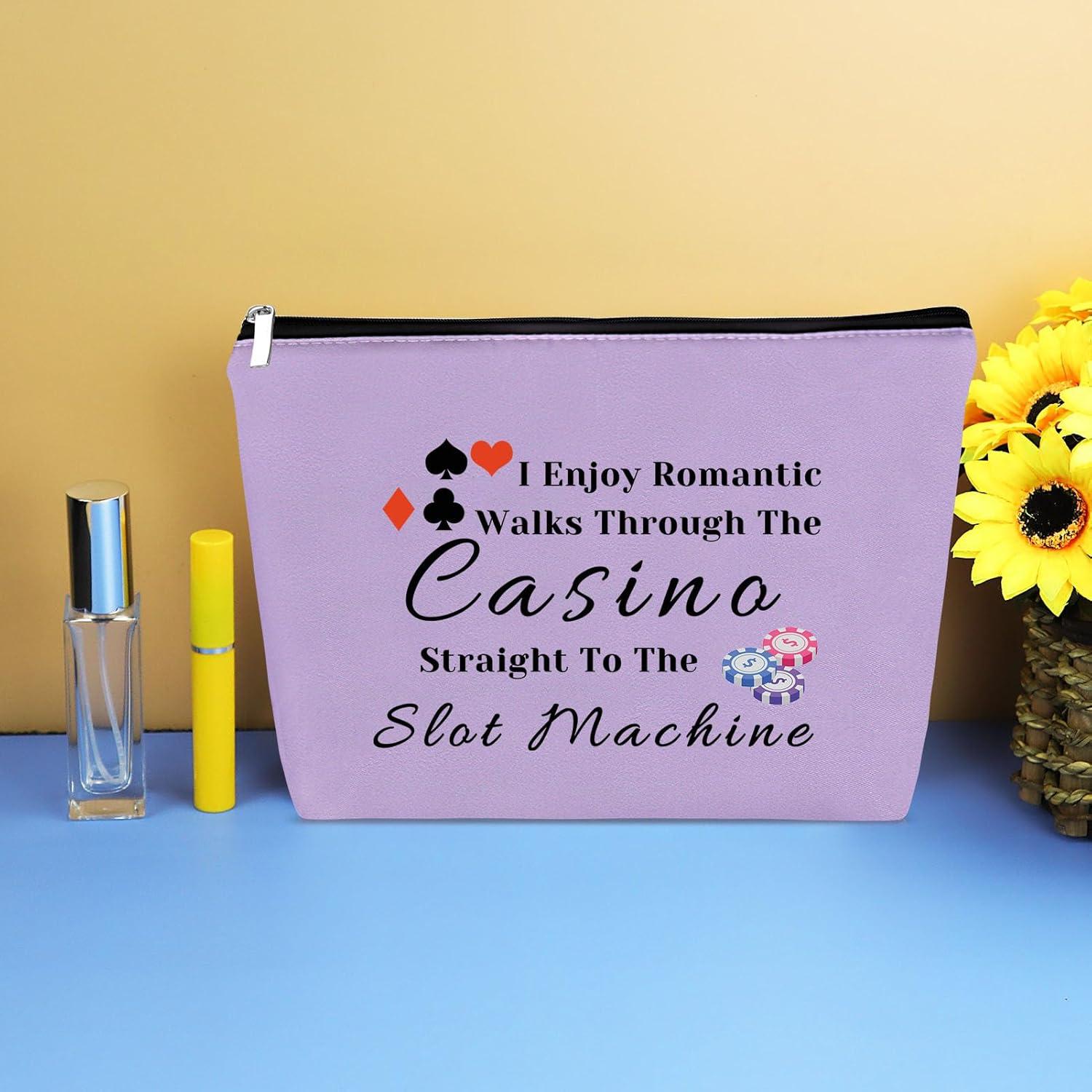 Bolsa de Maquillaje Morada para Jugadores de Casino 25x17cm