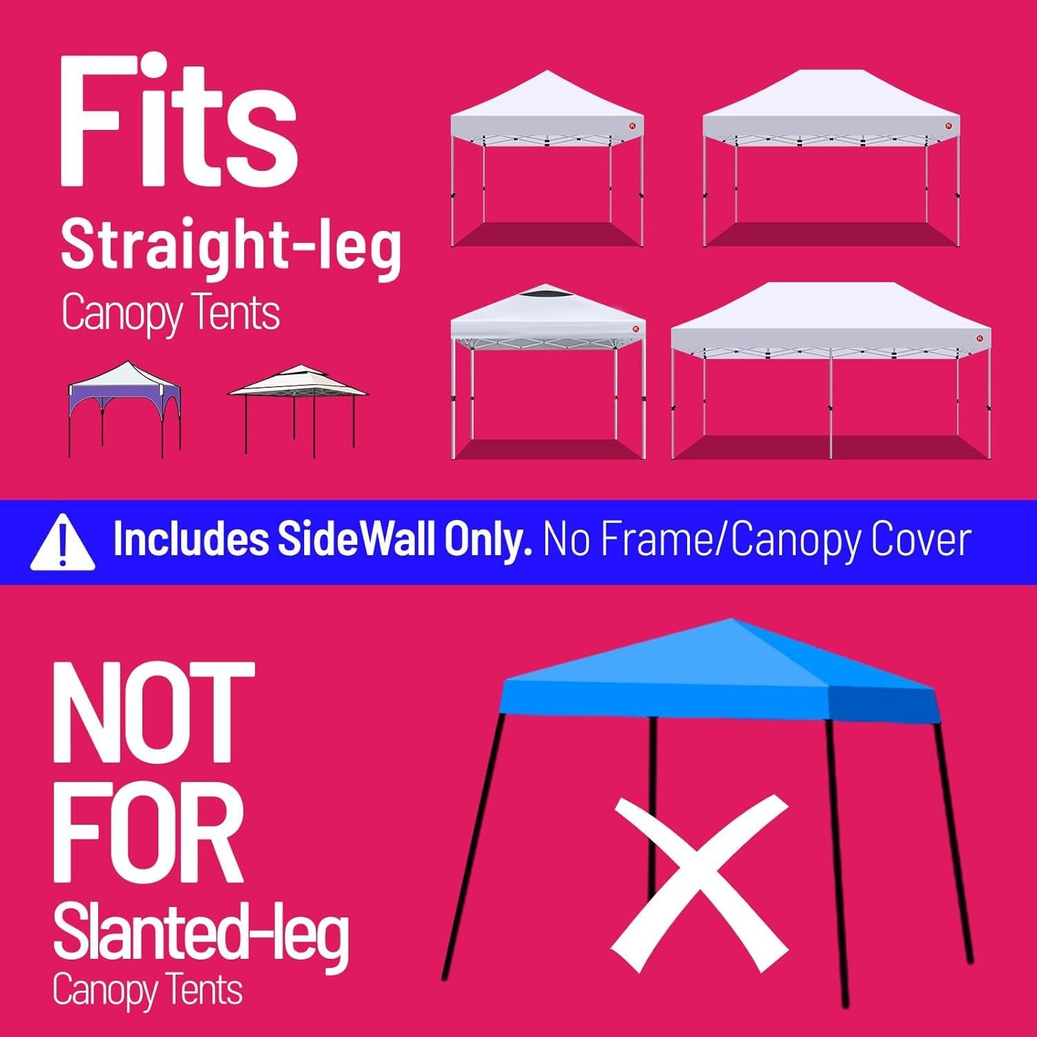 Pared Lateral de Carpa 600D KaKuEike 304.8x218.4cm Blanca