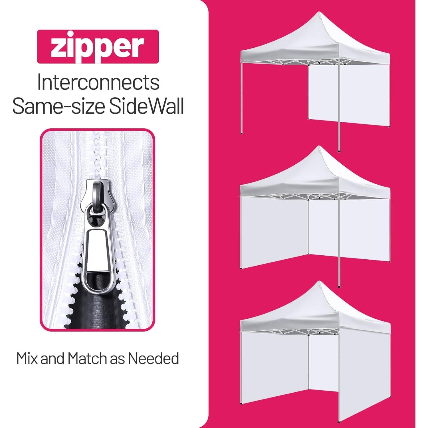 Pared Lateral de Carpa 600D KaKuEike 304.8x218.4cm Blanca