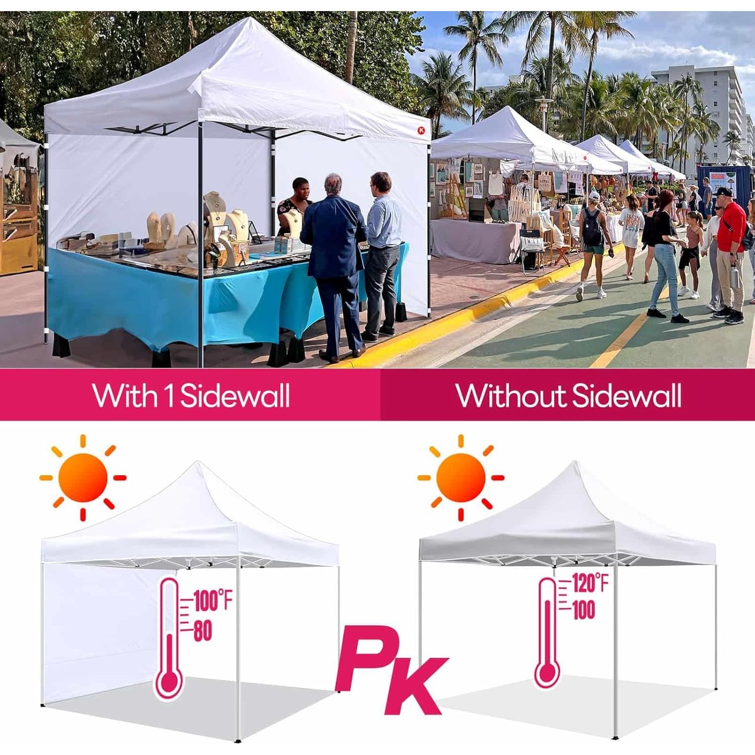 Pared Lateral de Carpa 600D KaKuEike 304.8x218.4cm Blanca