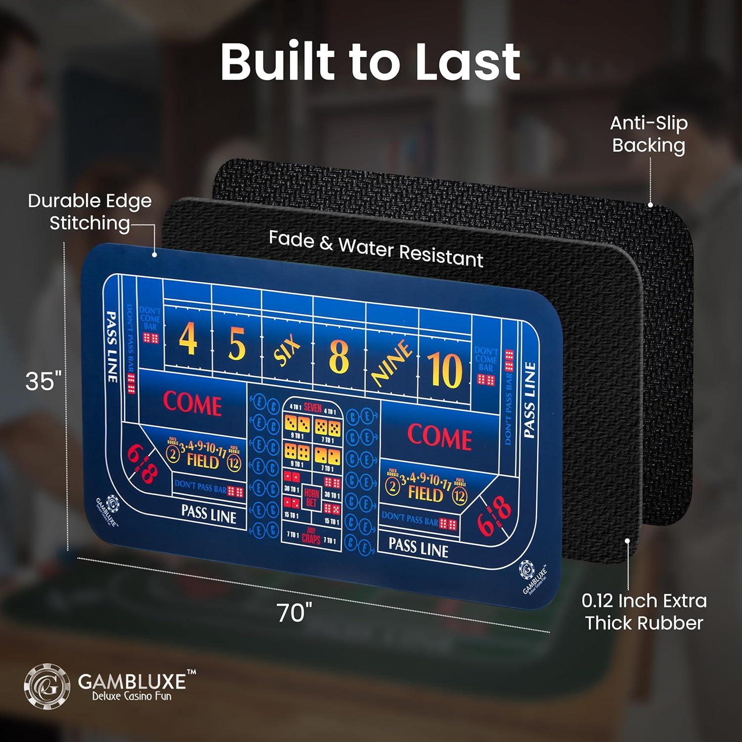 Mesa de Craps SCANSOFT 178x89 cm Antideslizante Azul