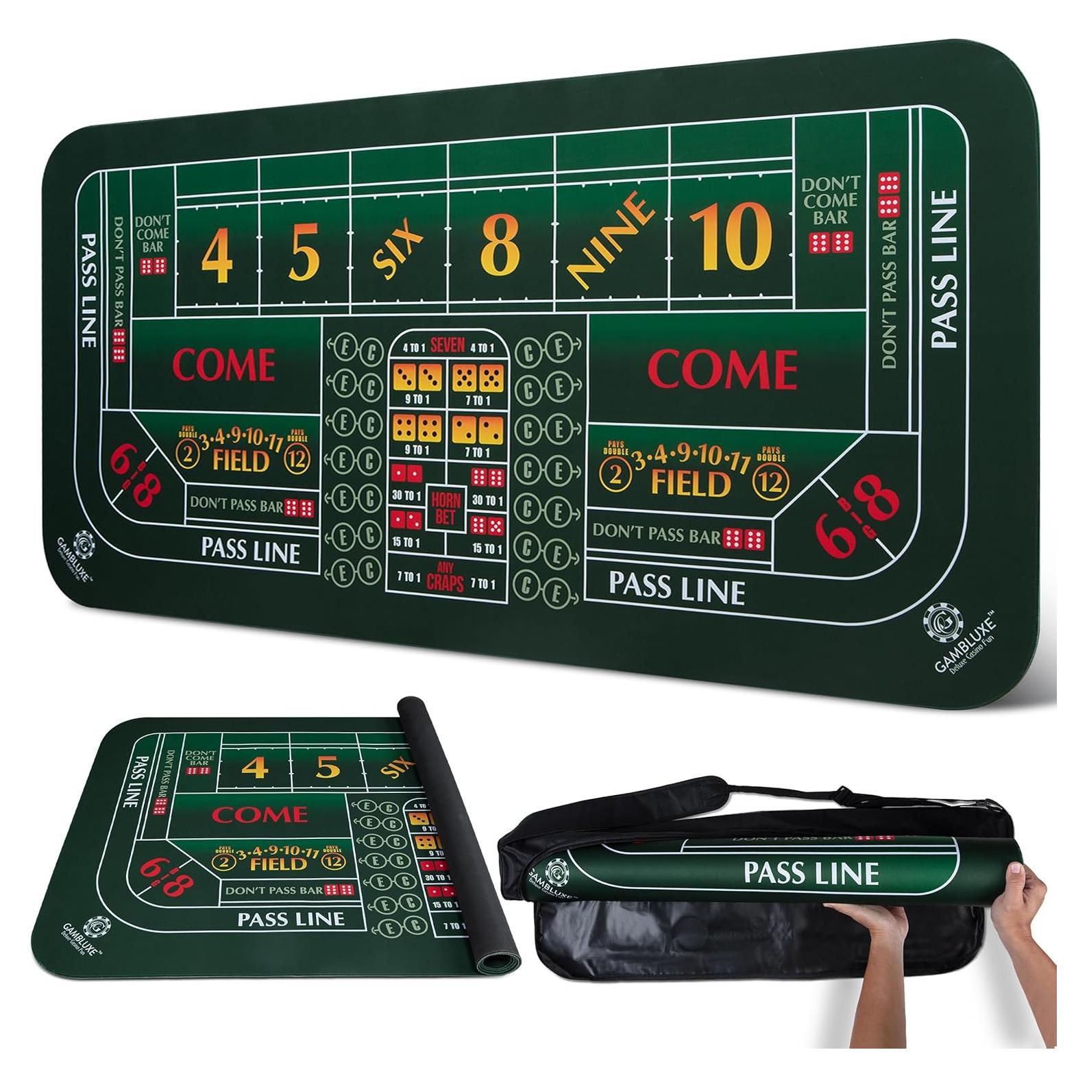 Mesa de Craps SCANSOFT 178x89 cm Antideslizante Verde