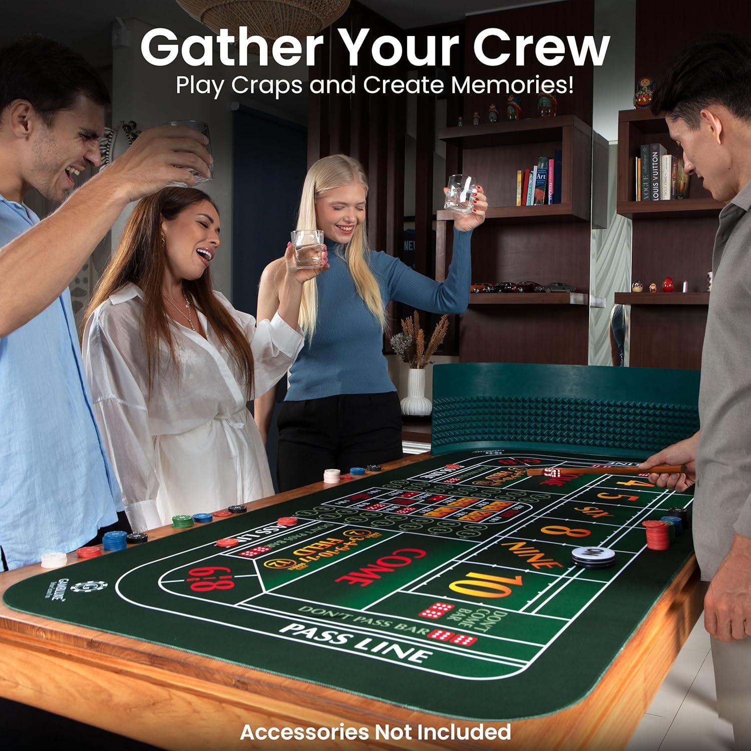 Mesa de Craps SCANSOFT 178x89 cm Antideslizante Verde