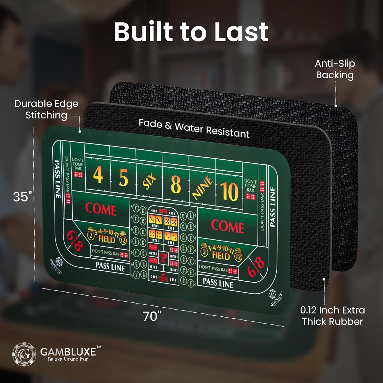 Mesa de Craps SCANSOFT 178x89 cm Antideslizante Verde