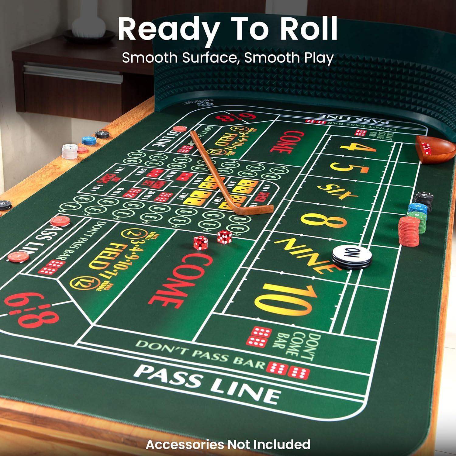 Mesa de Craps SCANSOFT 178x89 cm Antideslizante Verde