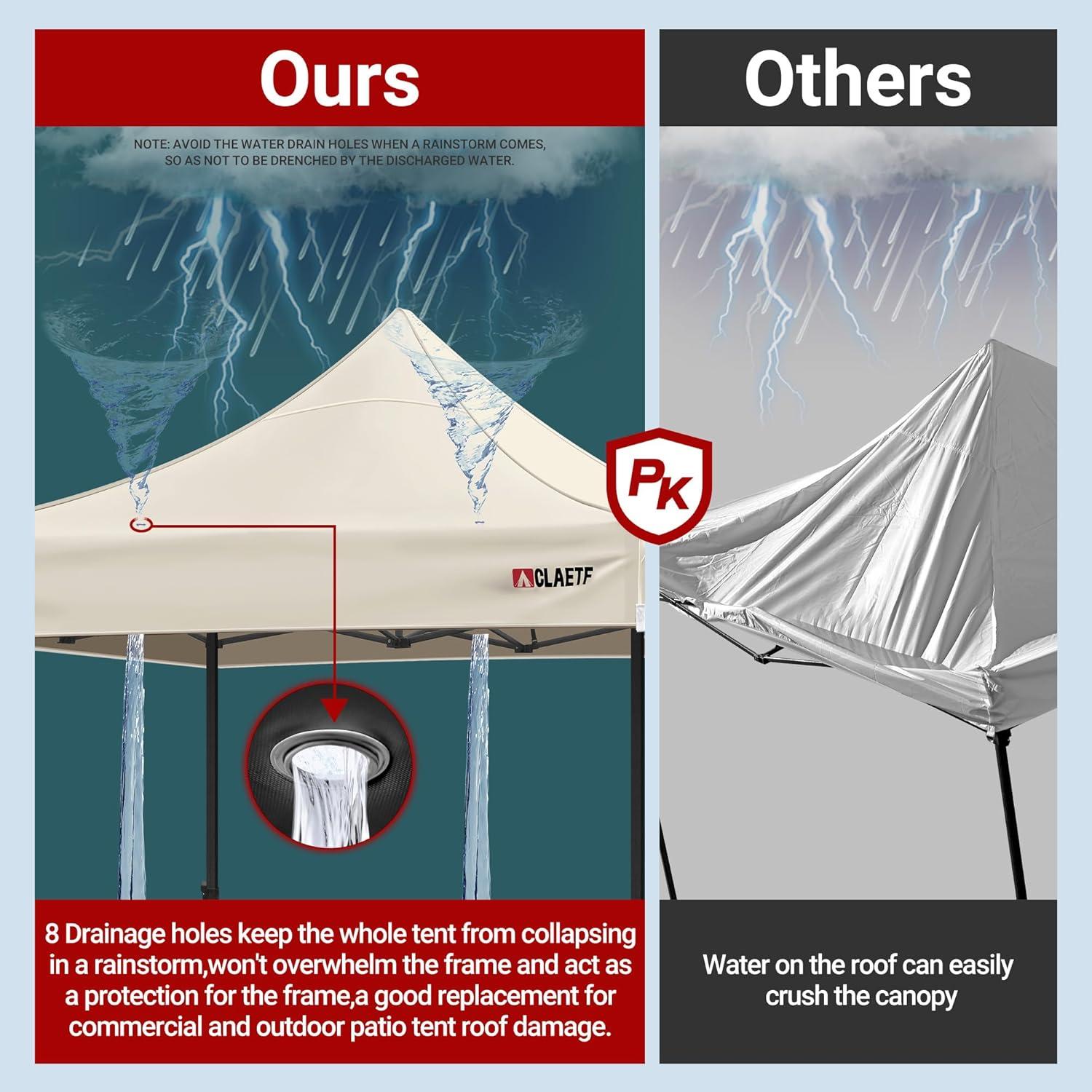 Techo de Reemplazo para Carpa Plegable 10x10 CLAETF Caqui