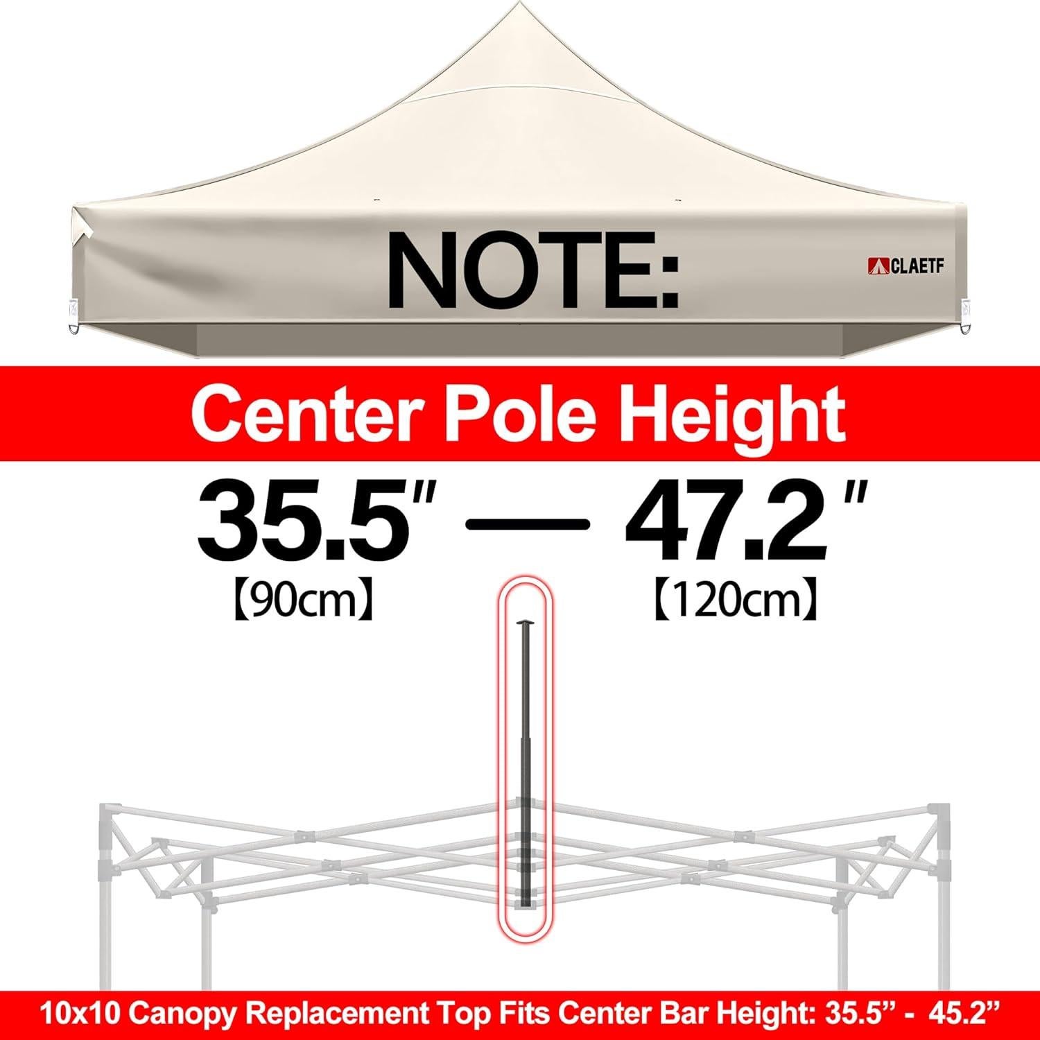 Techo de Reemplazo para Carpa Plegable 10x10 CLAETF Caqui