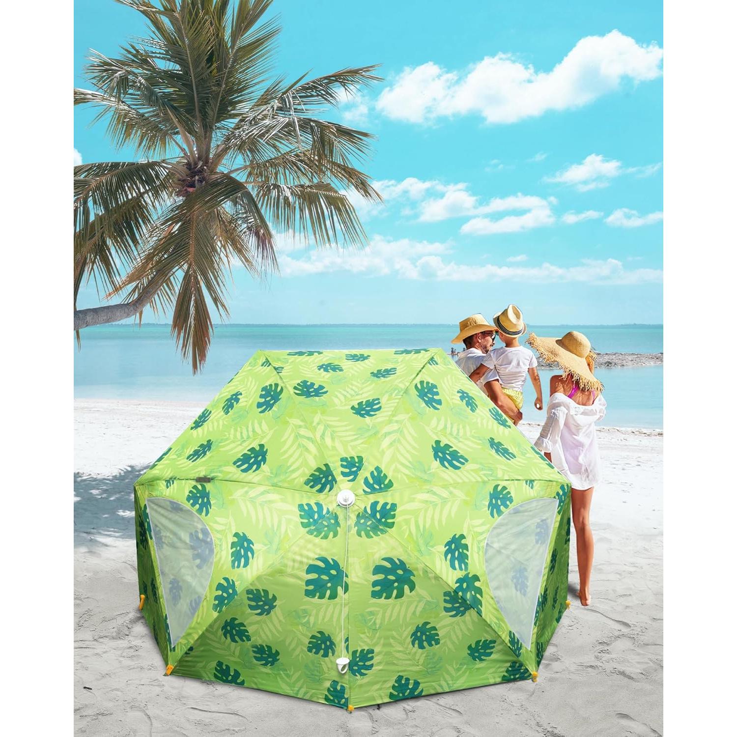 Sombrilla de Playa Pop Up OutdoorMaster 213x279cm UV UPF 50+