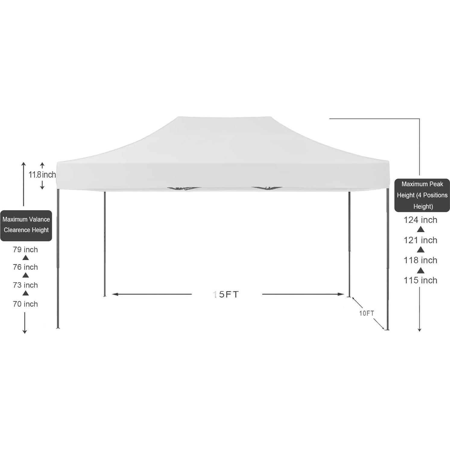 Tienda de campaña pop-up AMERICAN PHOENIX 10x15 m blanca