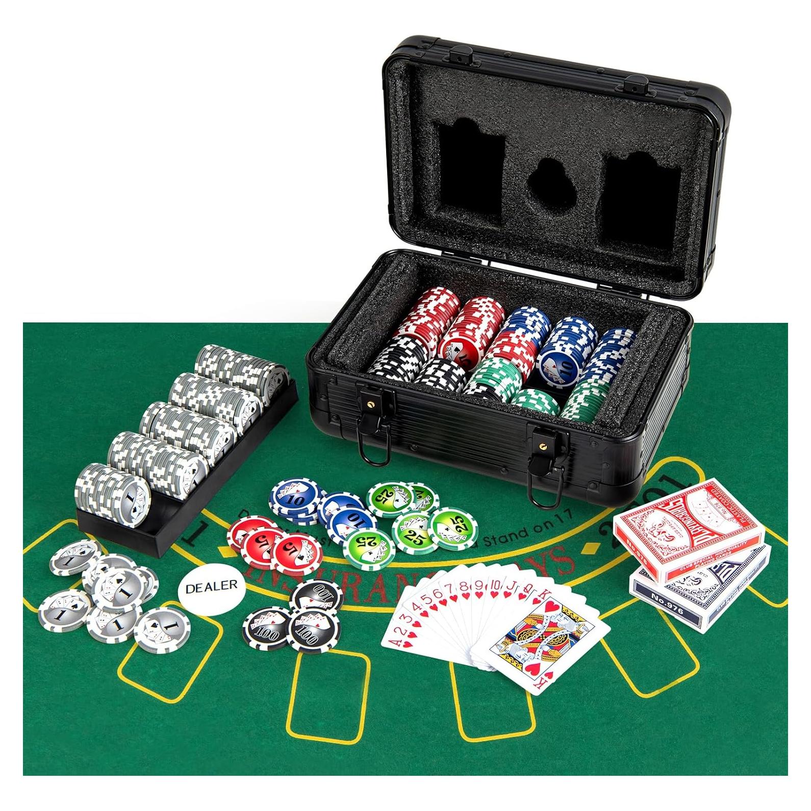 Conjunto de Fichas de Póker Goplus 300 PCS con Estuche