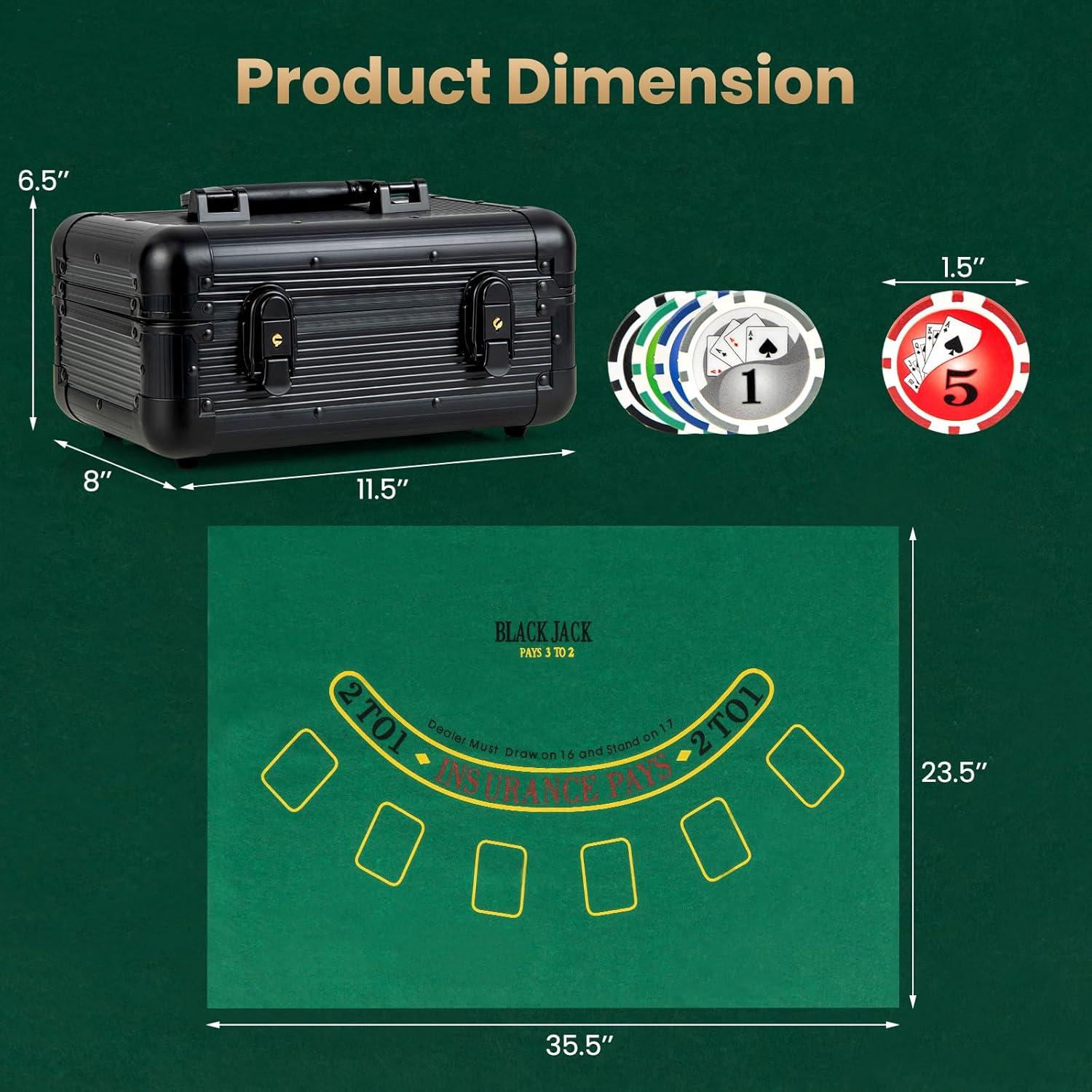 Conjunto de Fichas de Póker Goplus 300 PCS con Estuche