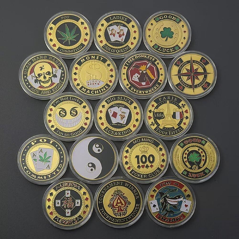 Moneda Coleccionable YIQILAFADA Guardacartas Poker 40 mm