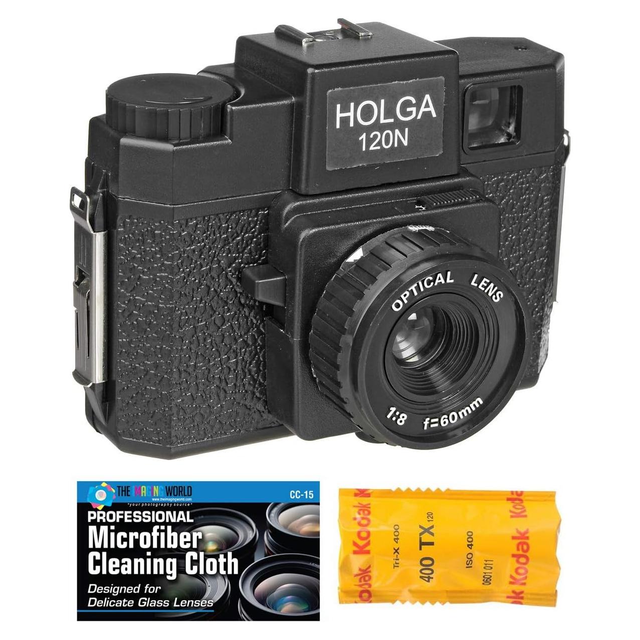 Cámara de película Holga 120N Negra + Película Kodak TX 120