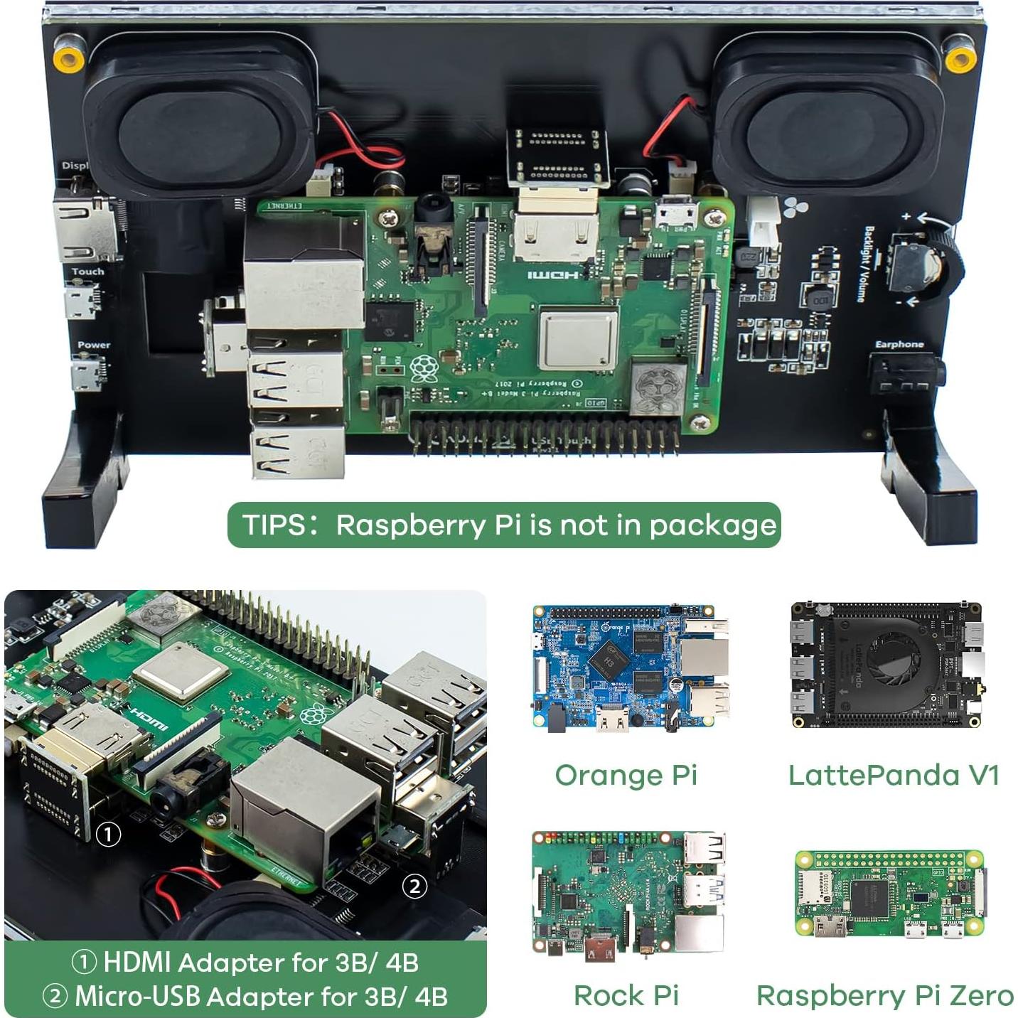 Monitor Táctil 7" IPS Hosyond 1024x600 para Raspberry Pi