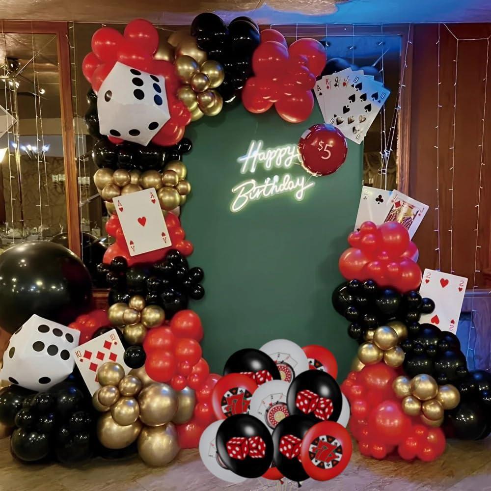 Kit de Arco de Globos Casino 123 PCS LOHO MAGICA