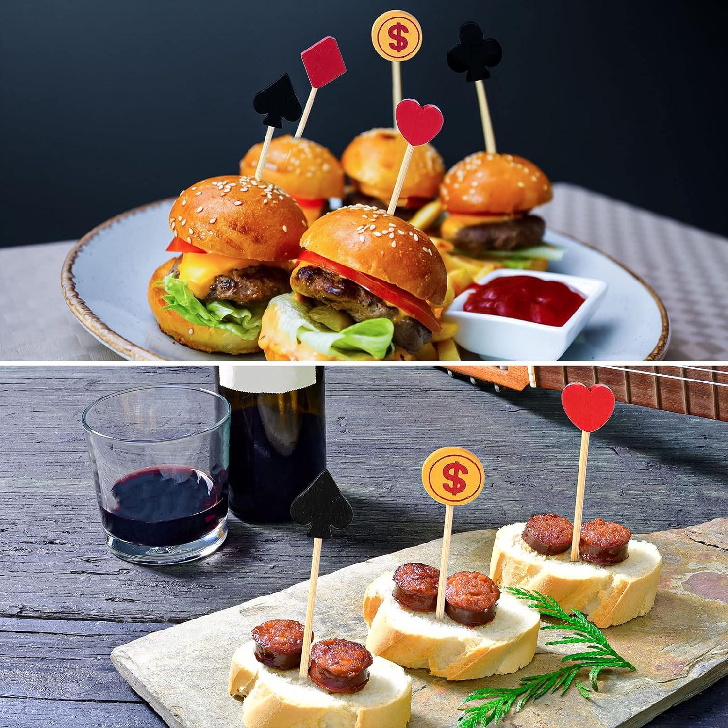 100 Palillos de Bambú para Fiesta de Casino Decorativos