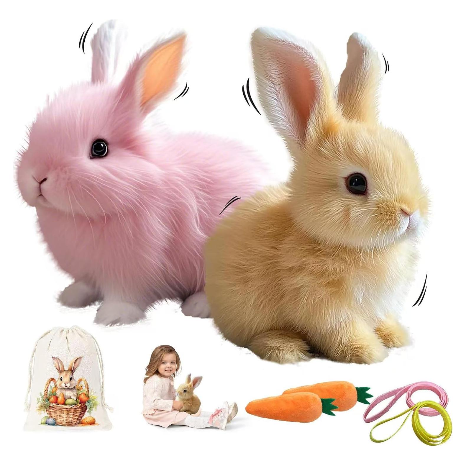 Conejo Interactivo Realista AMTHEBOSS Amarillo y Rosa