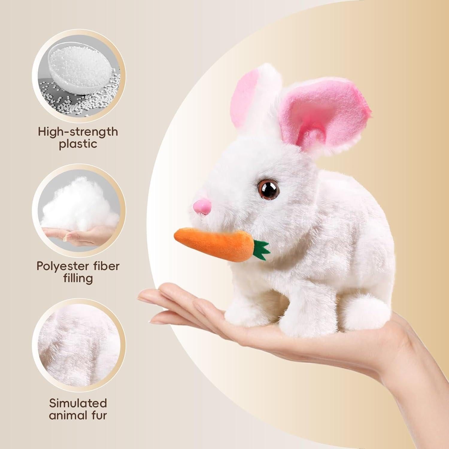 Conejo Interactivo Realista AMTHEBOSS Amarillo y Rosa