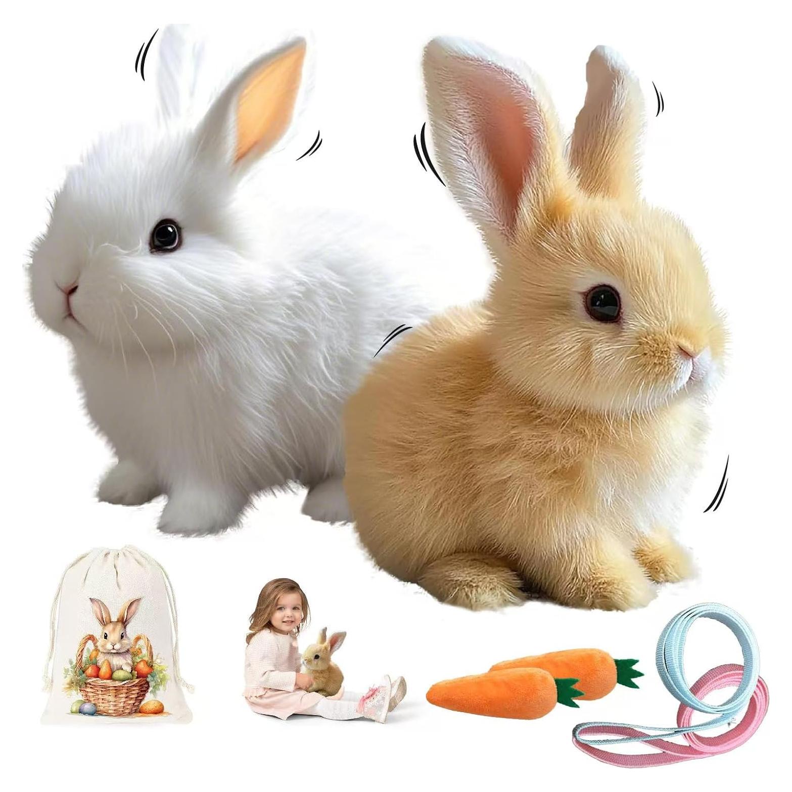 Conejo Interactivo Realista AMTHEBOSS Amarillo y Blanco