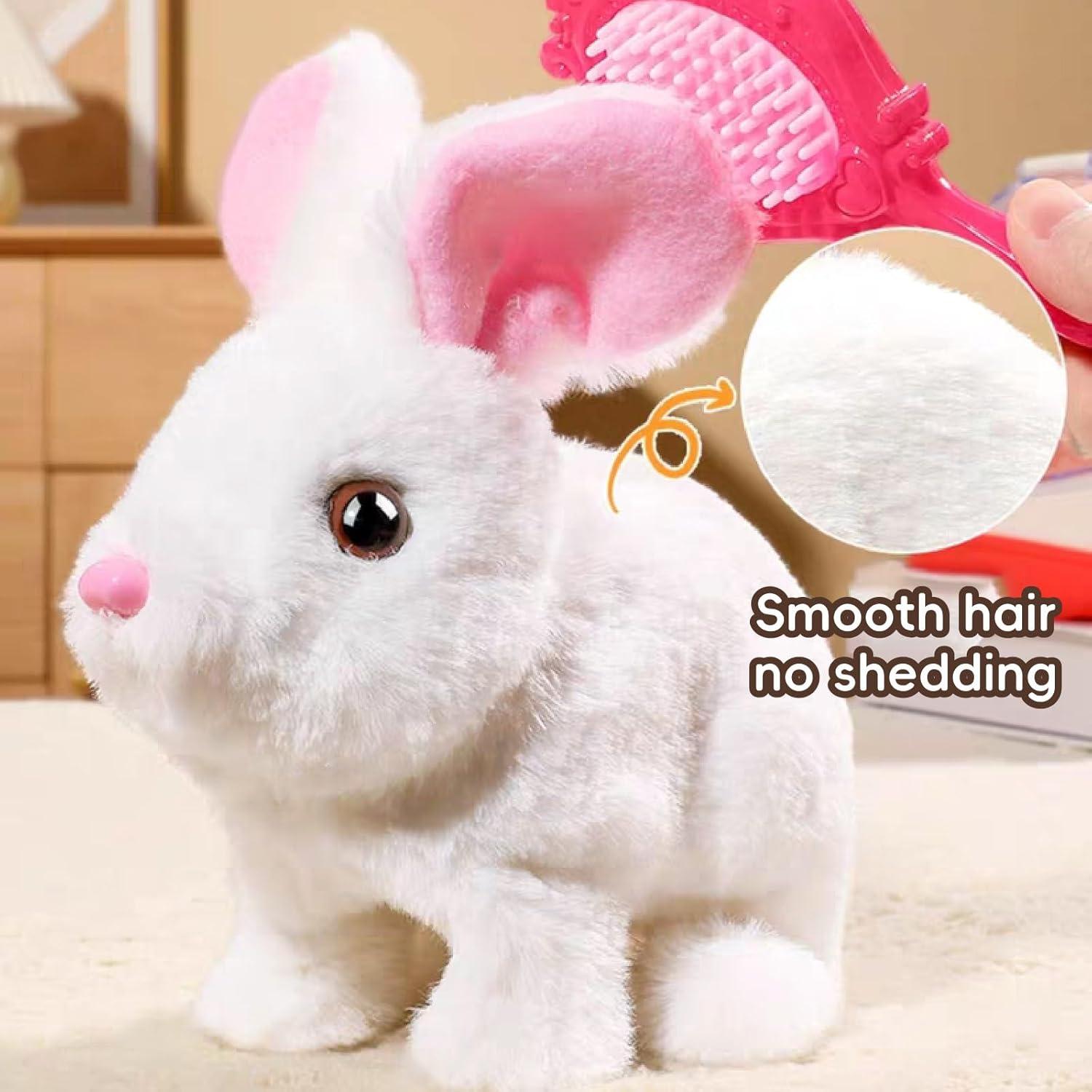 Conejo Interactivo Realista AMTHEBOSS Amarillo y Blanco