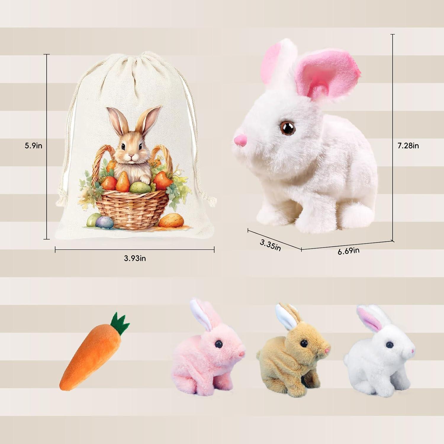 Conejo Interactivo Realista AMTHEBOSS Amarillo y Blanco