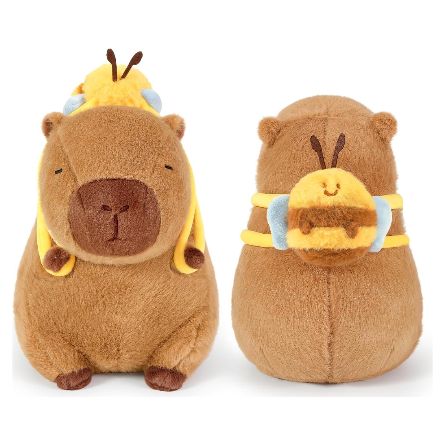 Peluche Capibara Ditucu con Mochila de Abeja 22 cm