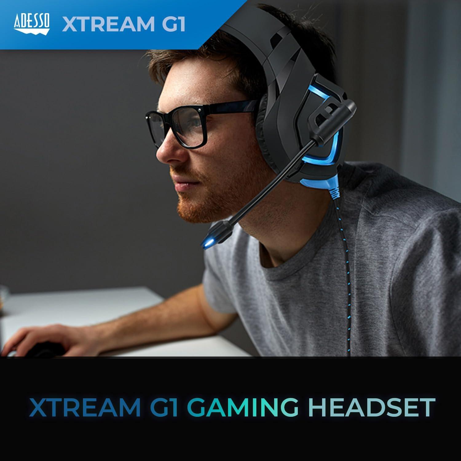 Auriculares Gaming Adesso Xtream G1 con Micrófono y LED